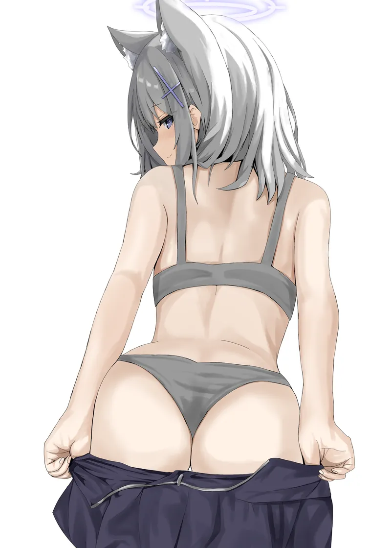 Thumbnail Shiroko Pulling Down Her Skirt Display | freyhstart | Ecchi Category