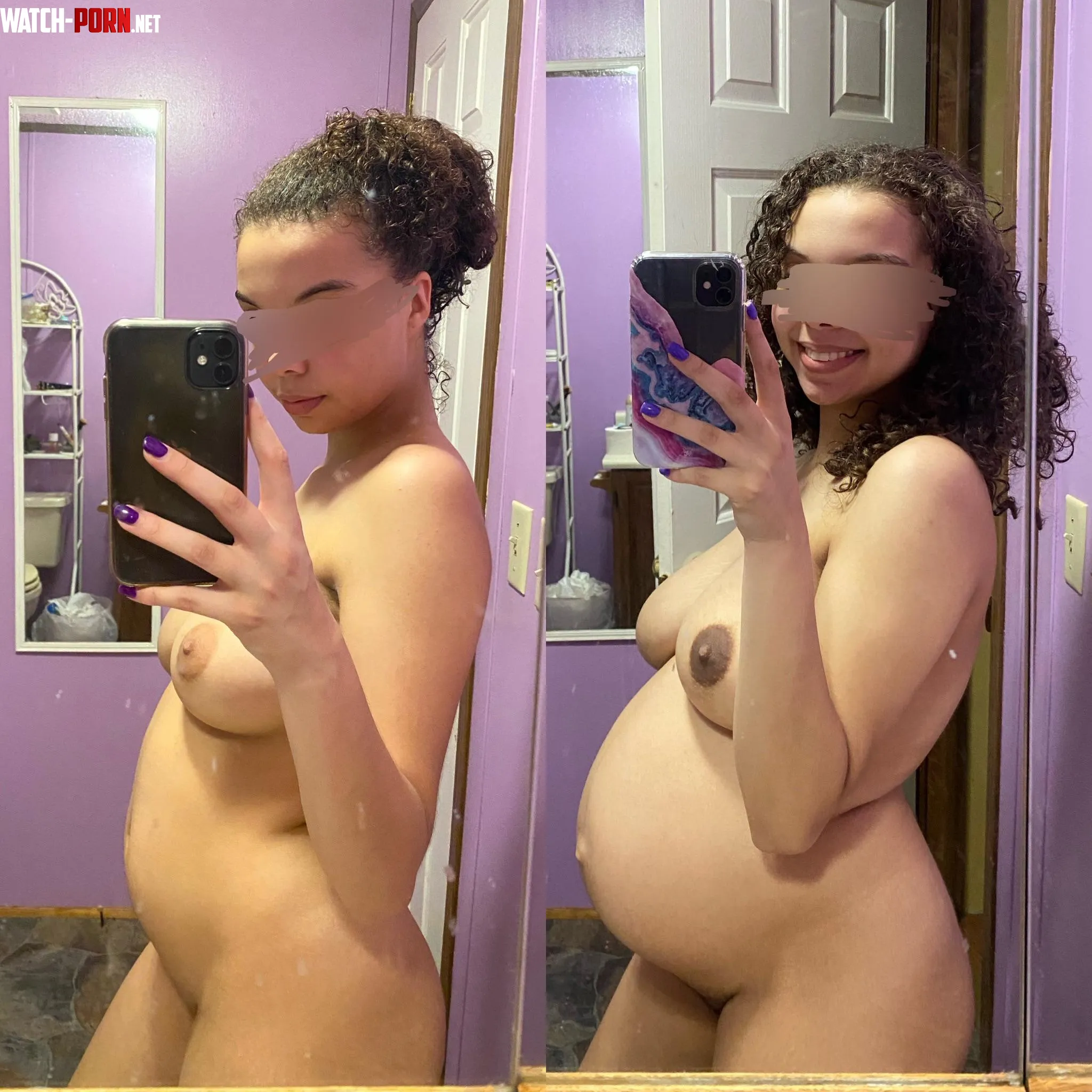 the transformation of my body from the first weeks of pregnancy to the end 😍 who wants to get me pregnant next? by solacesurrender