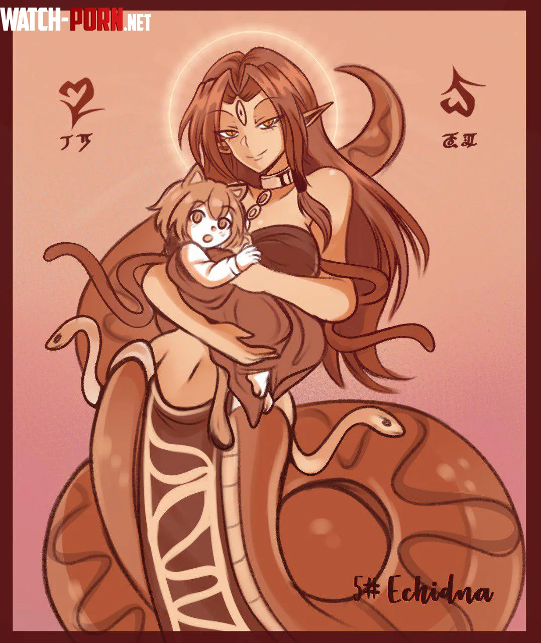 Echidna and her baby by Softu_andu_weto