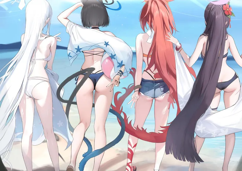 Thumbnail Girls at the beach by xSaviour_N