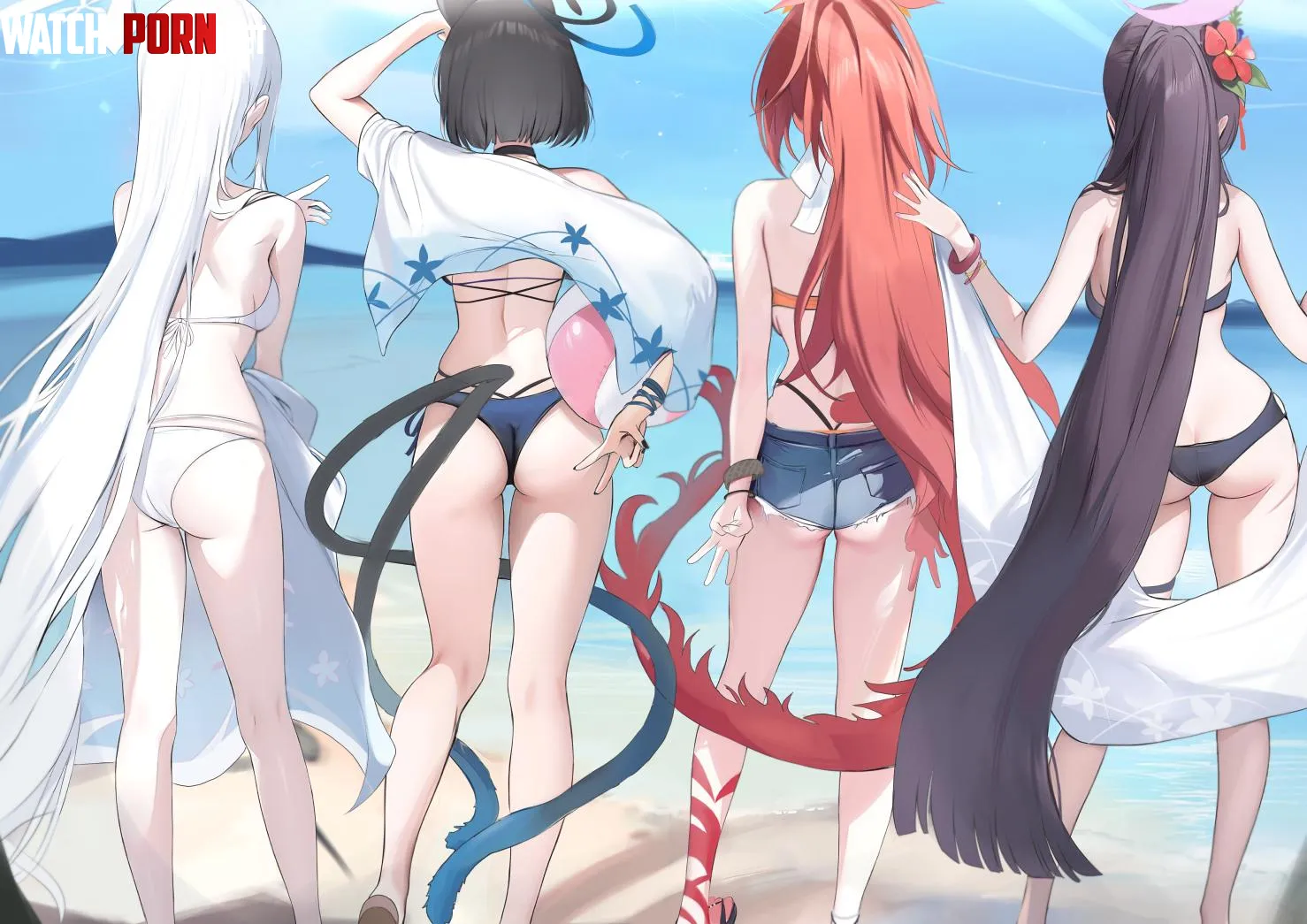 Girls at the beach by xSaviour_N