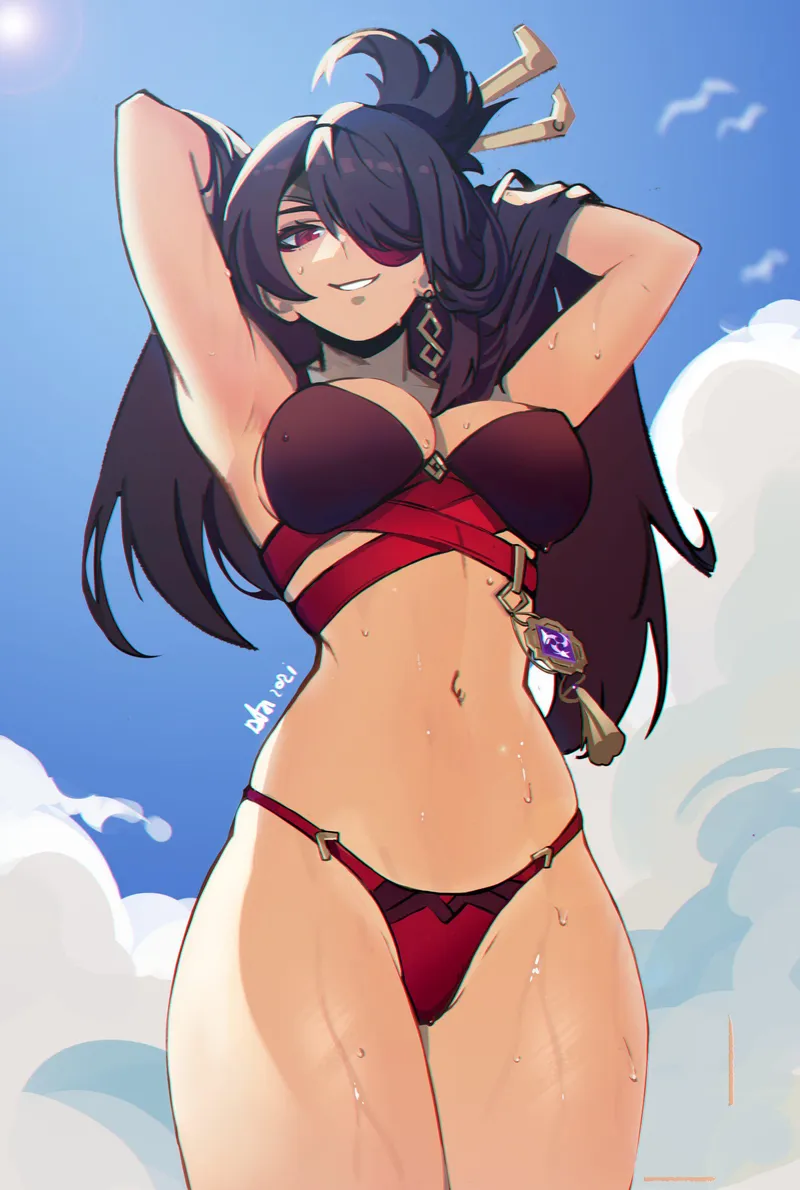 Thumbnail Summer Beidou from Genshin Impact: A Stunning Ecchi Fan Art | ecchi