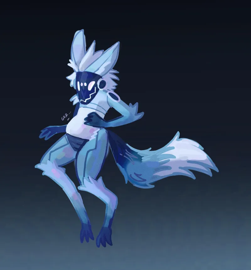 Thumbnail Commissioned Protogen Art in Vore by tealfiend
