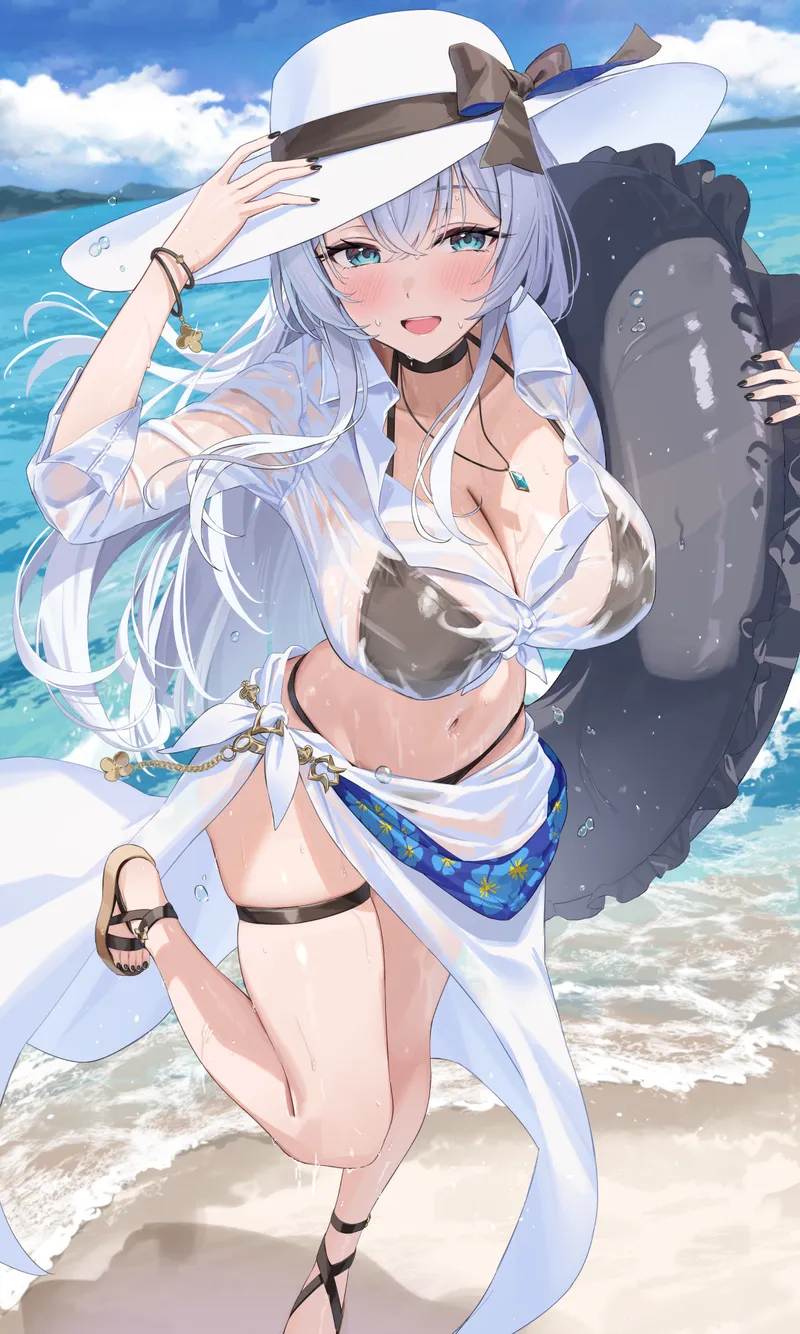 Thumbnail Beach Bliss with the Artist's OC: A Day of Fun in the Sun