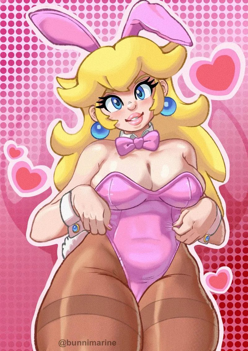 Thumbnail Dive into Bunnimarine's Playful Bunny Peach Illustration