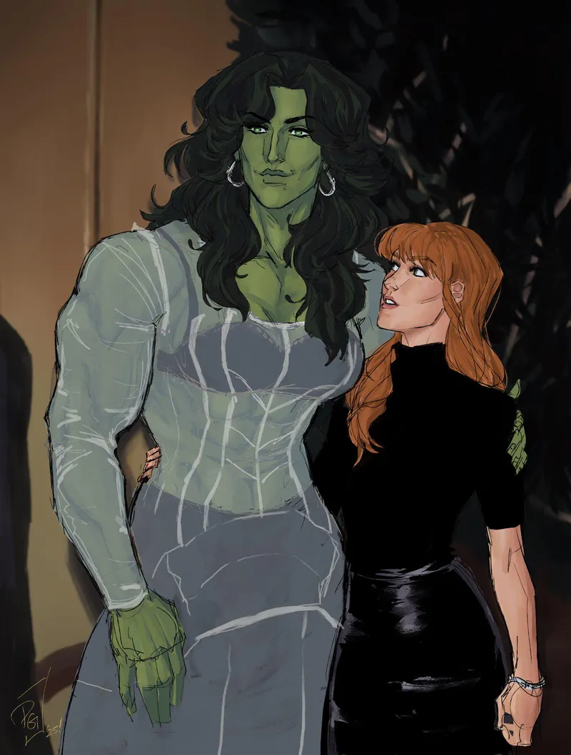 Thumbnail She-Hulk and Hellcat Duo Artwork by sleepy_marigold