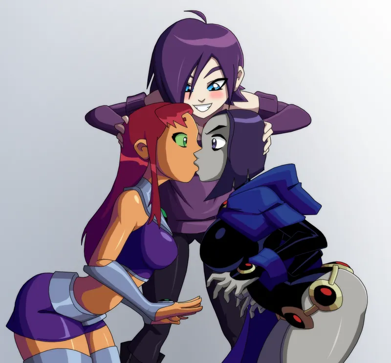 Thumbnail ObligationKey7329's Artistic Creation: Raven, Starfire and Zontan | TeenTitansPorn