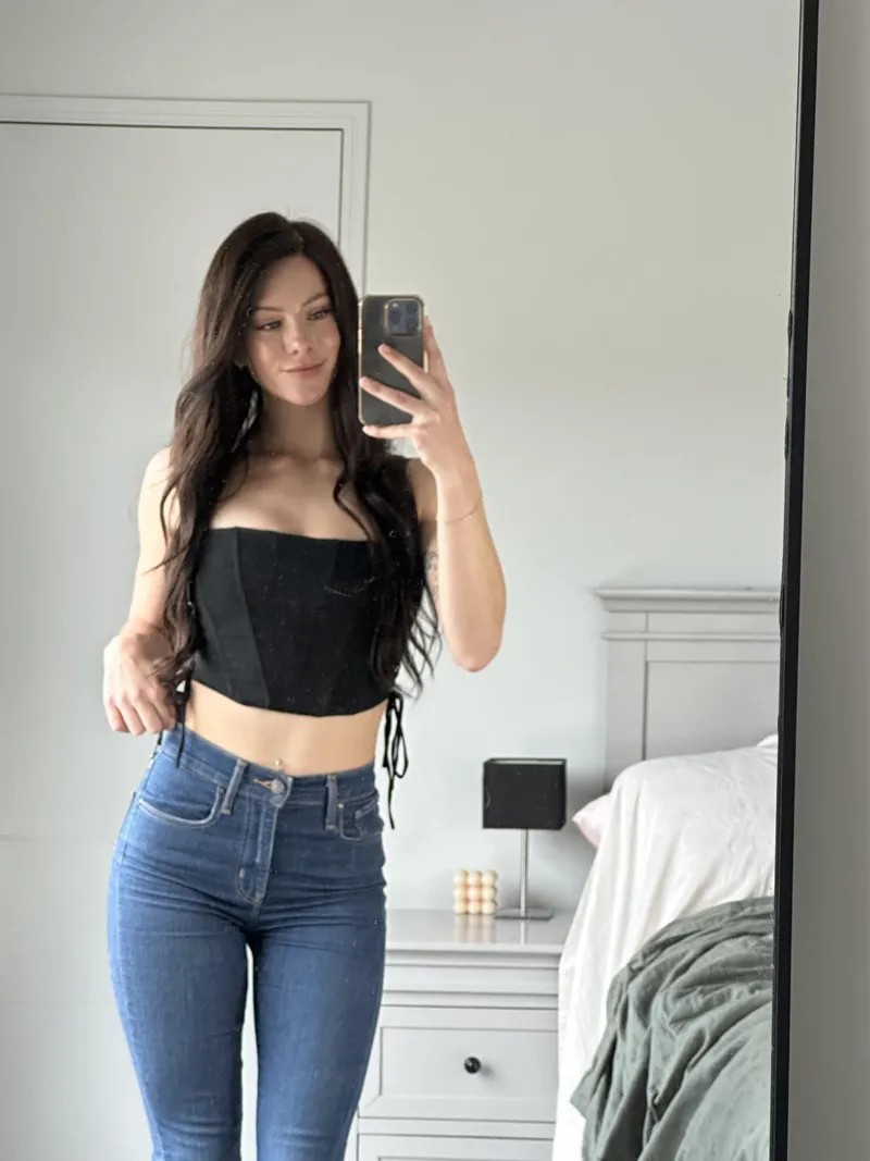 Thumbnail Embracing the Charm of a Black Crop Top by brighteststarlights