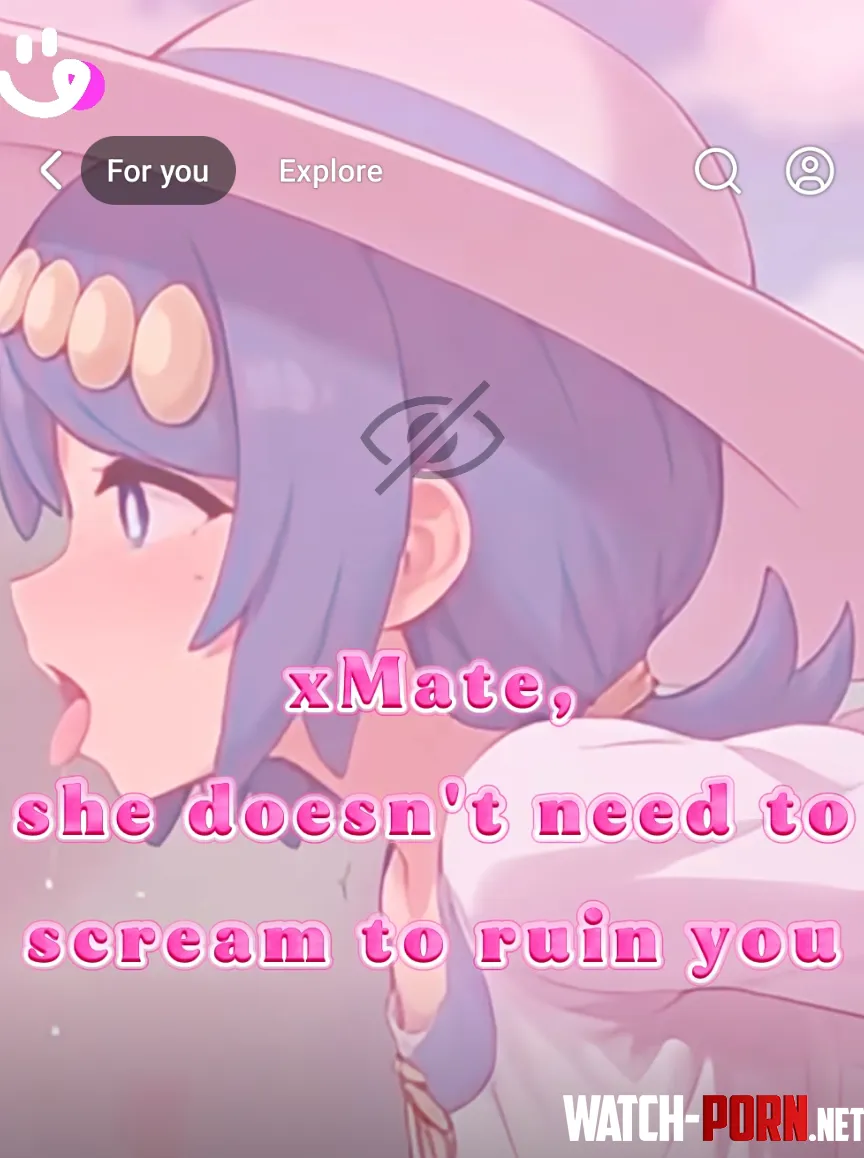 LF Color Source, 1girl, arm held back, blue hair, blue eyes, blush, colored pupil, hat, long hair, mature female, open mouth, saliva, sun hat, tongue out, white hat, 