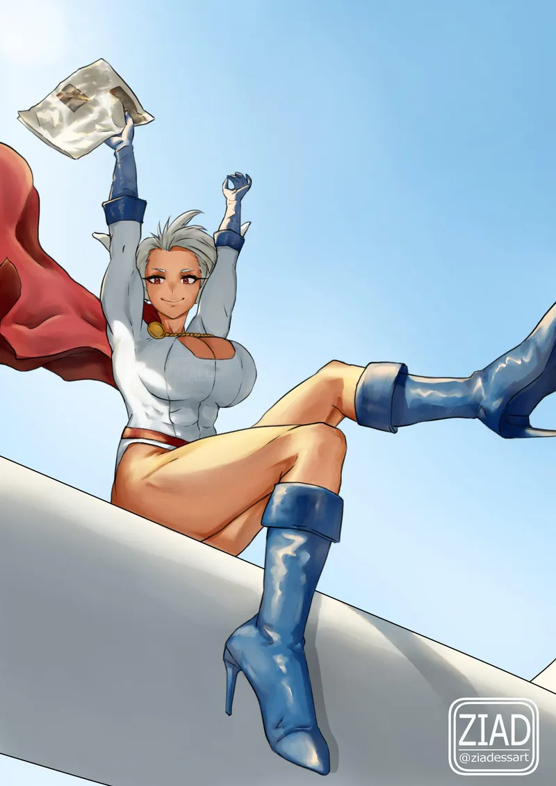 Thumbnail Rumi Usagiyama as PowerGirl Art by ZiadessArt