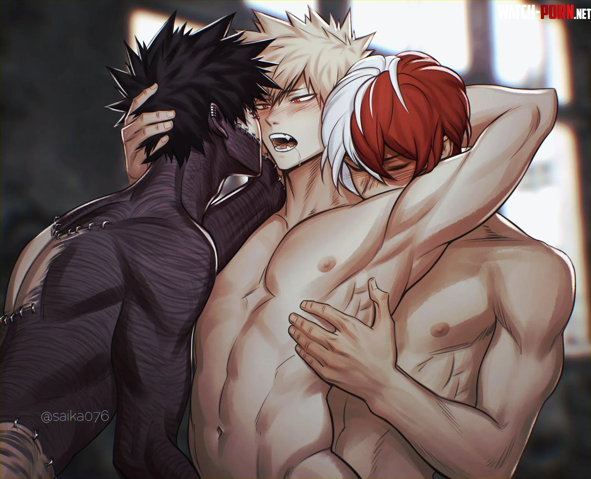 Bakugou in a Todoroki sandwich (saika076) by EternalSnow05