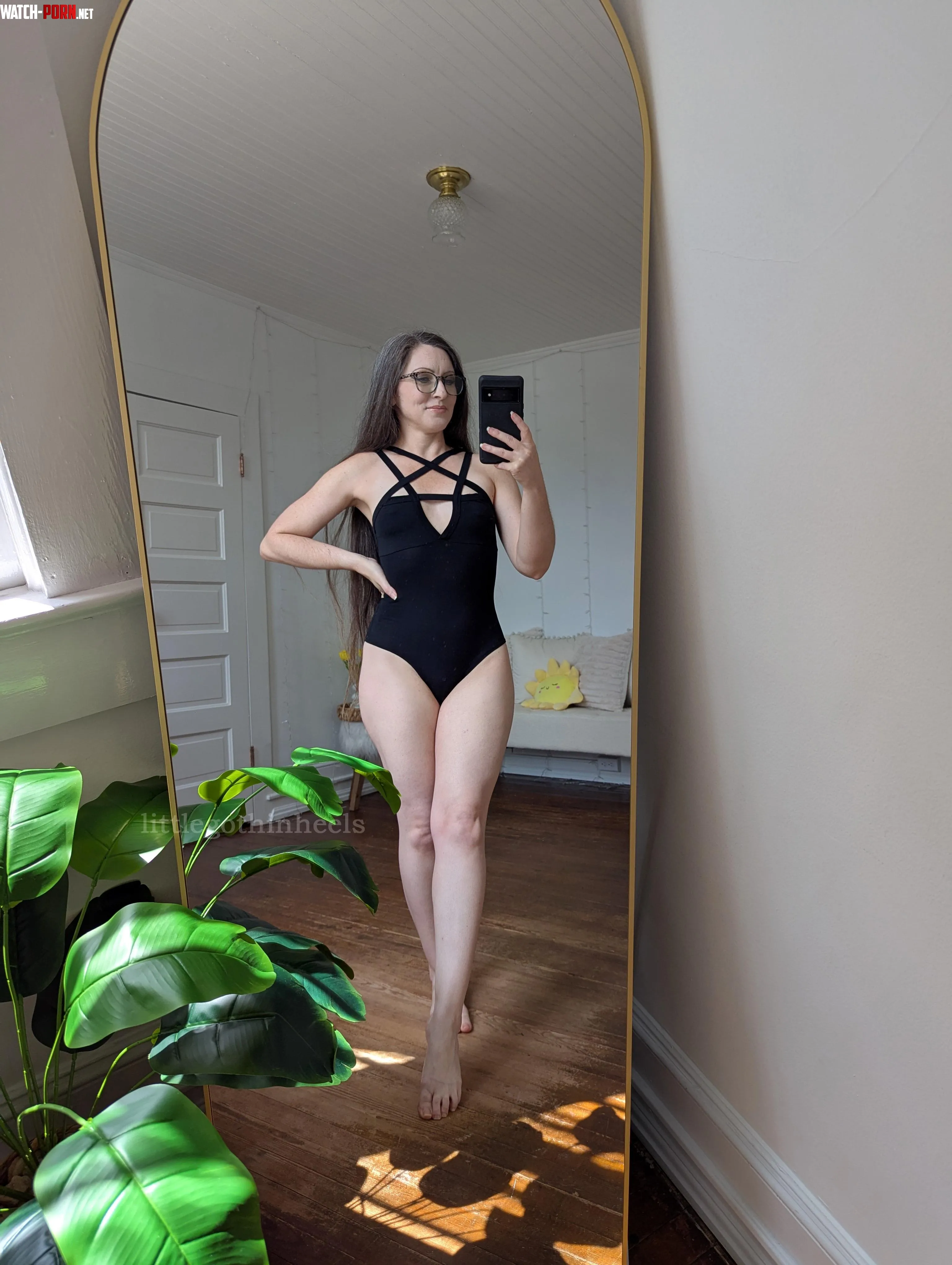 Black bodysuit that hugs every curve by littlegothinheels