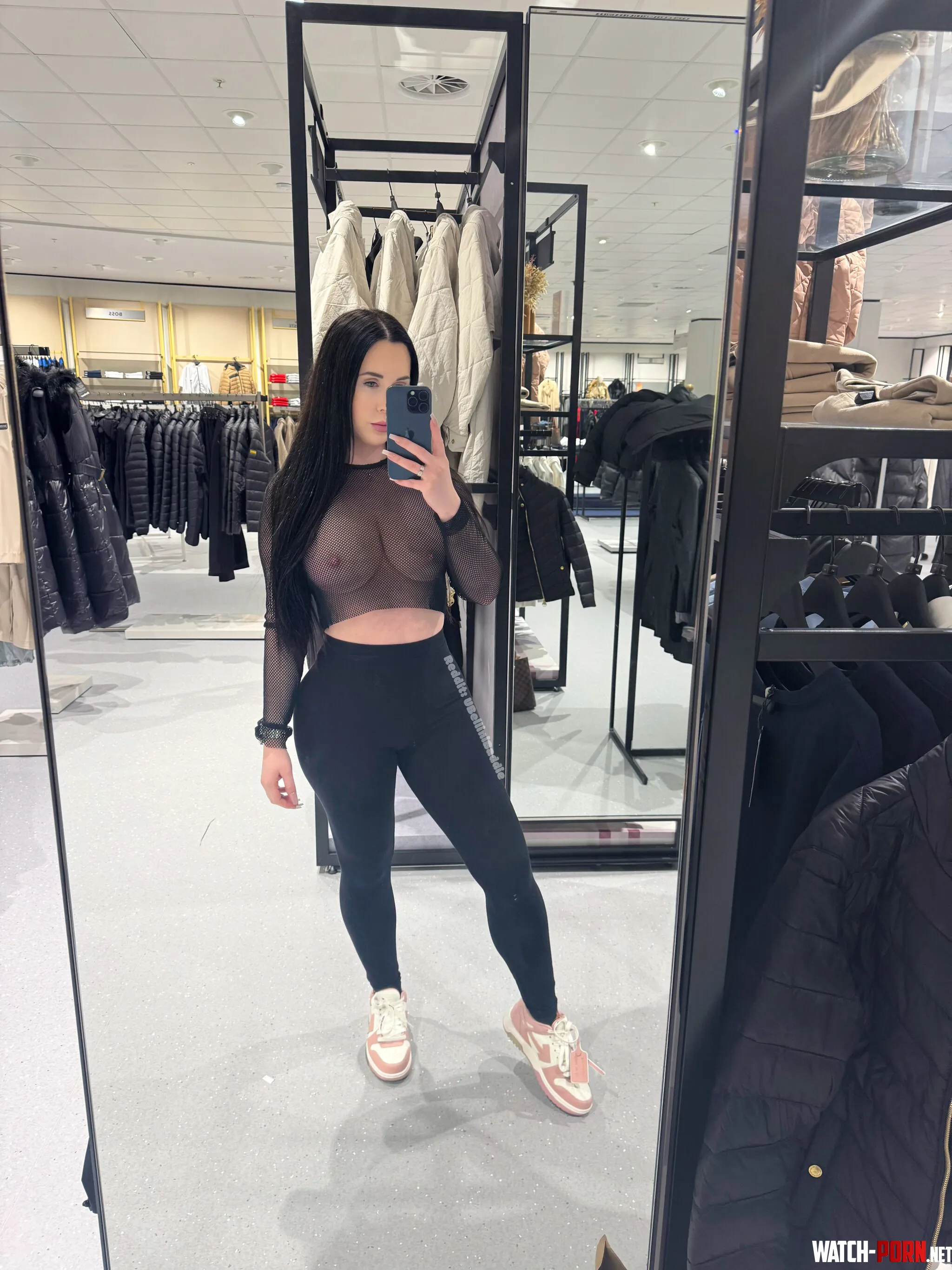 Shopping braless in a sheer top by BelliniBaddie