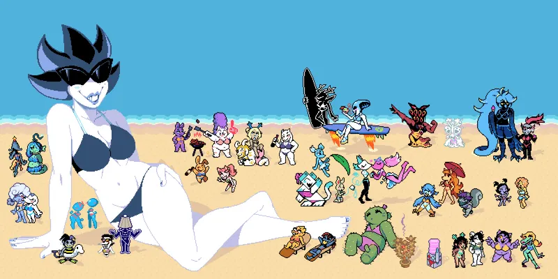 Thumbnail Dracozhilla Introduces Bikini Beach with [Giga Queen][Asriel][Multiple]