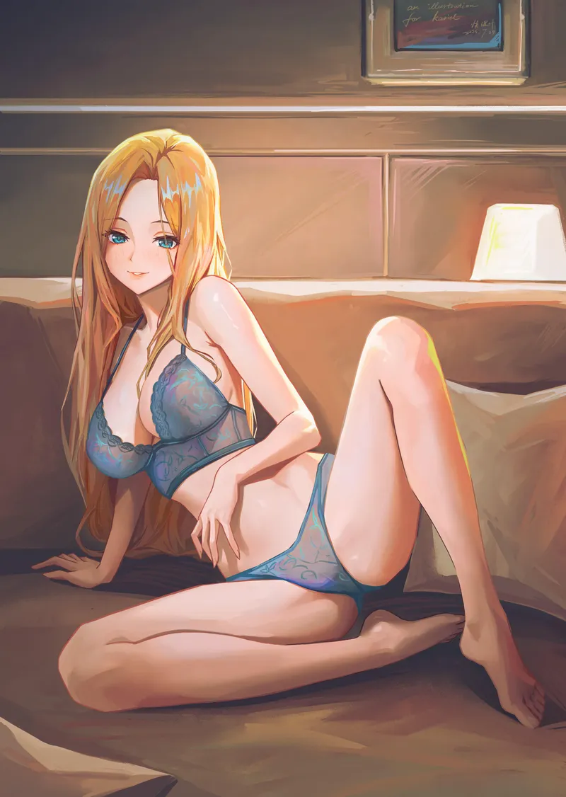 Thumbnail Blonde Beauty: Blonde in Lingerie by Silent_Steak_9540