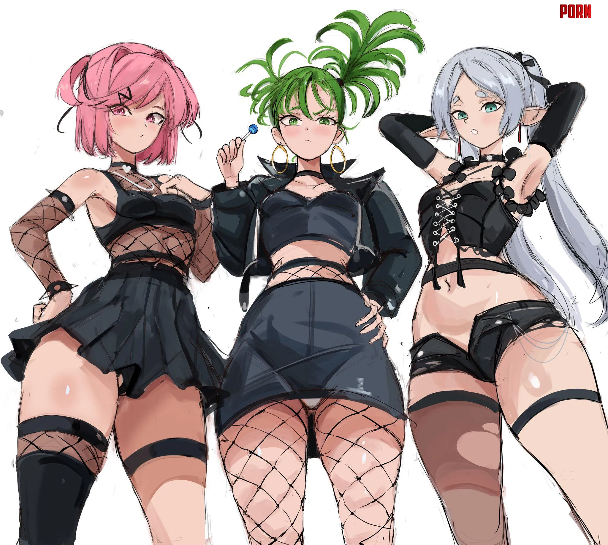 Goth Trio [DDLC x Sousou no Frieren] by A_MASSIVE_PERVERT