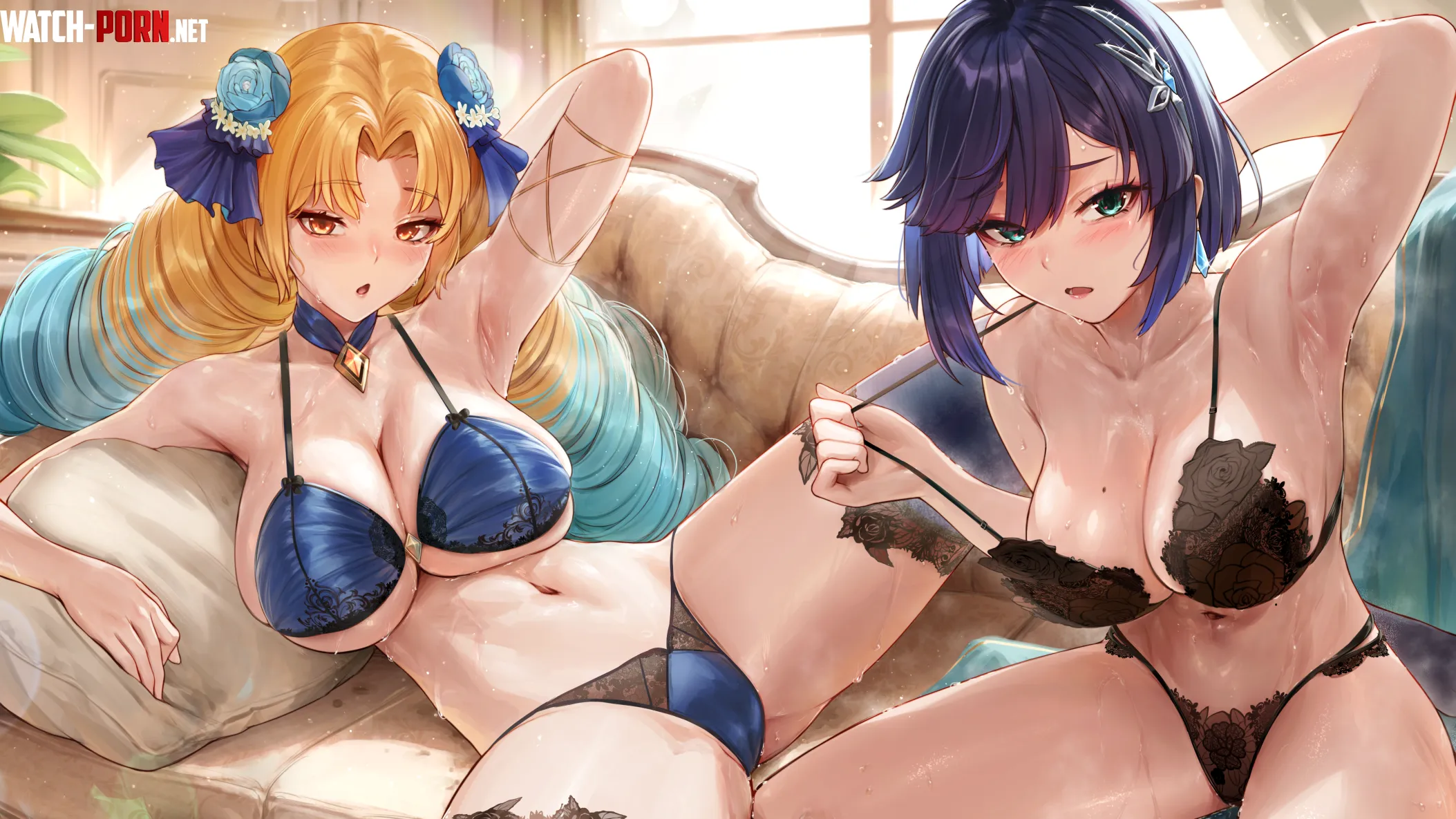 Sweaty Astraea & Yelan by xSaviour_N
