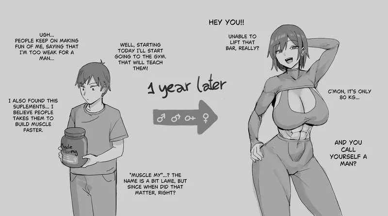 Thumbnail Muscle Mommy by Layru (Amazon Expansion MILF) by DarthFetish | Transformation
