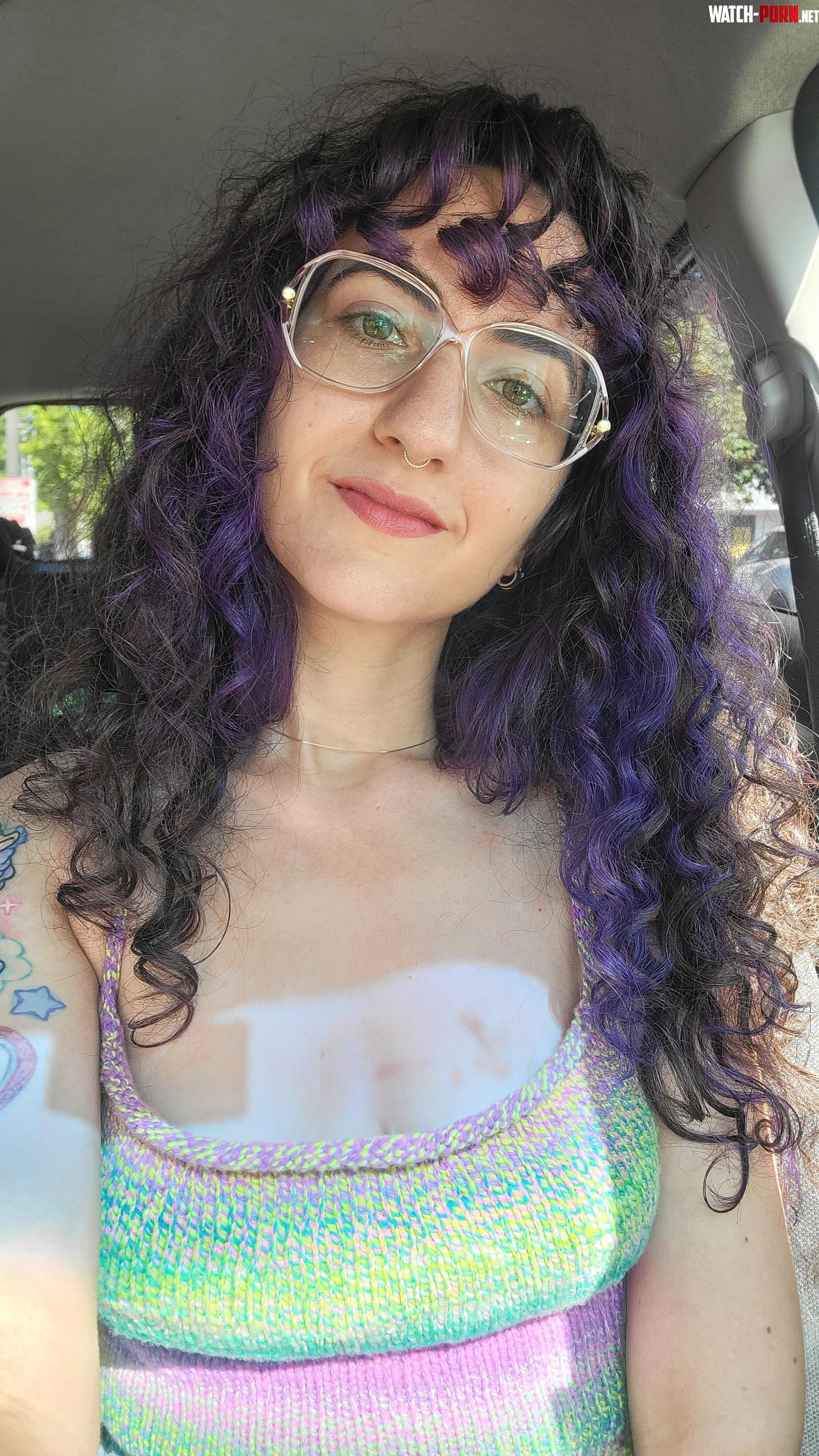 Just a little post-grocery shopping selfie for you in a knit top I made 🥰 by MagicPinkCupcakes