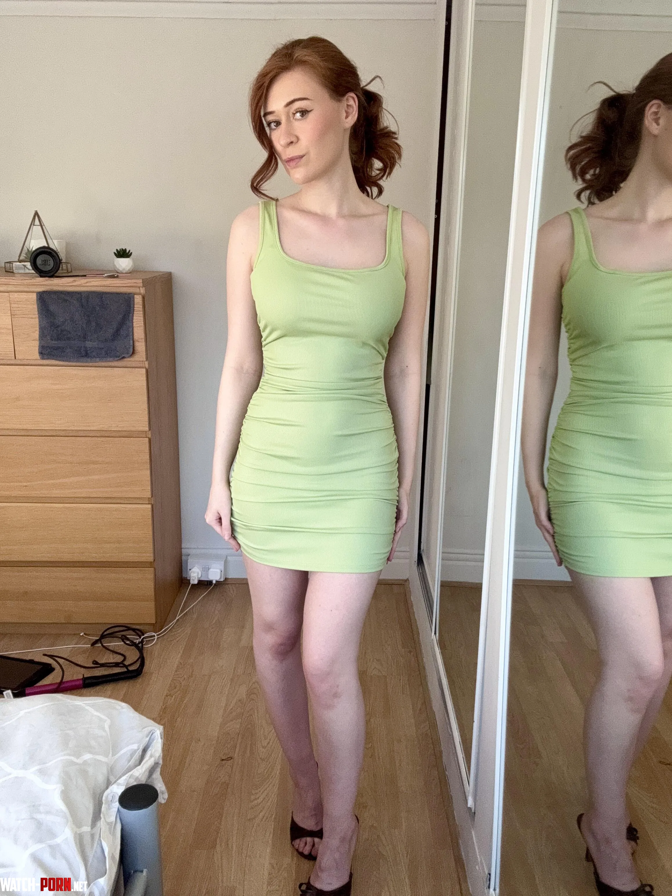 Green tight dress by Fit_Resident4599