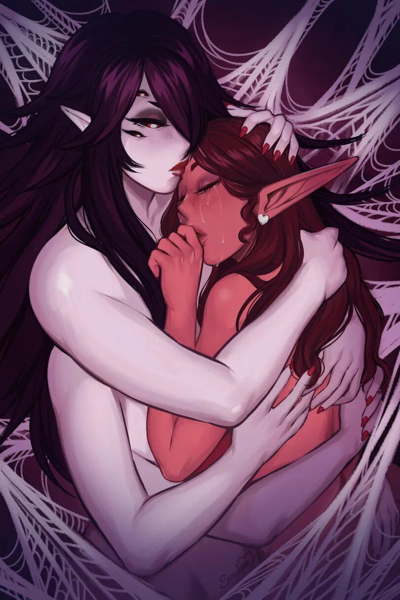 Thumbnail Succubus Embracing Partner Seductively by UberBunny1 | MonsterGirl