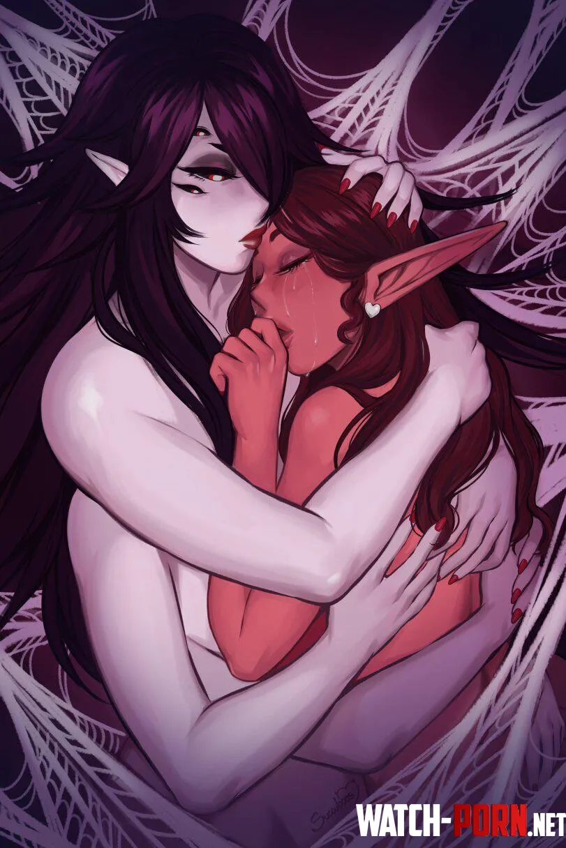 Succubus embracing a partner seductively by UberBunny1