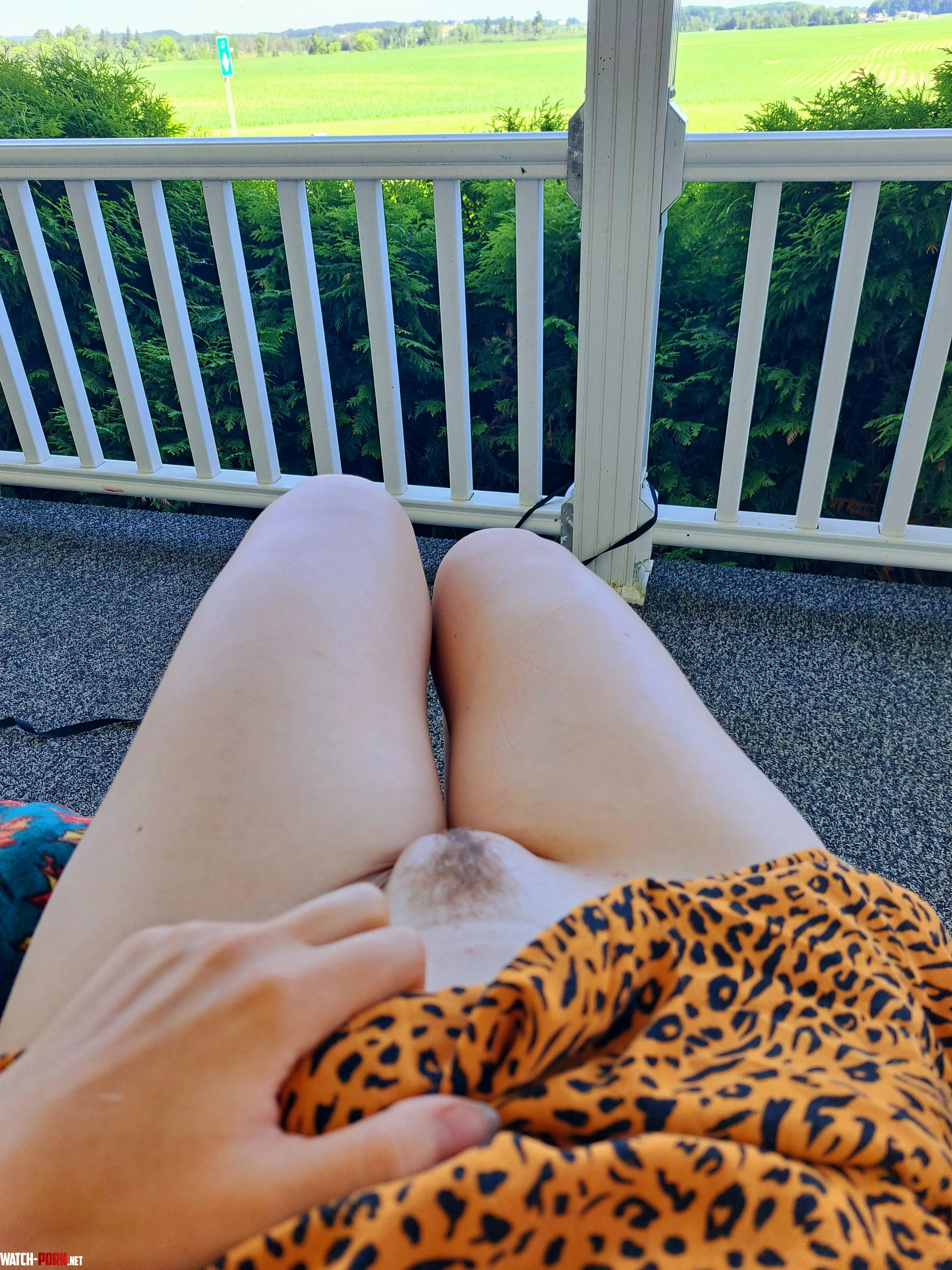 My mound says hi from the porch by Lana-Next-Door