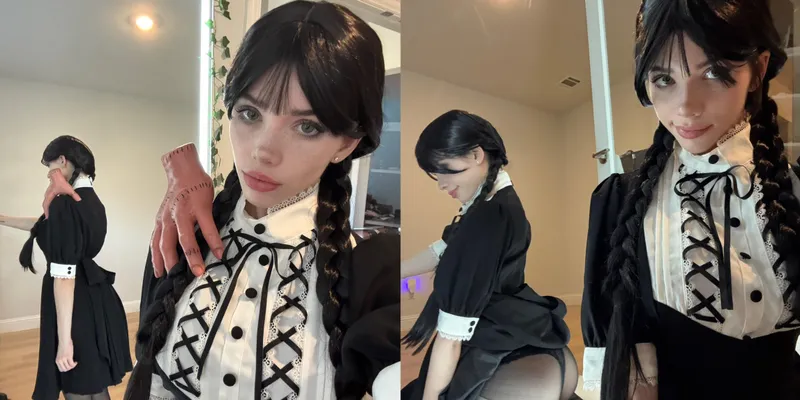 Thumbnail Puppiwi's Wednesday Addams Cosplay | cosplaybutts