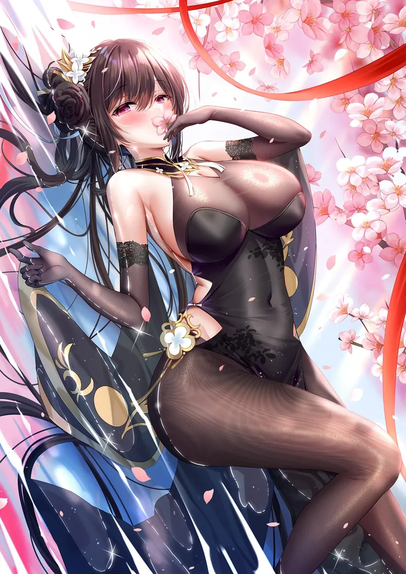 Thumbnail Stunning Chen Hai with Petals in Anime Bodysuits by elegantloveglimmer