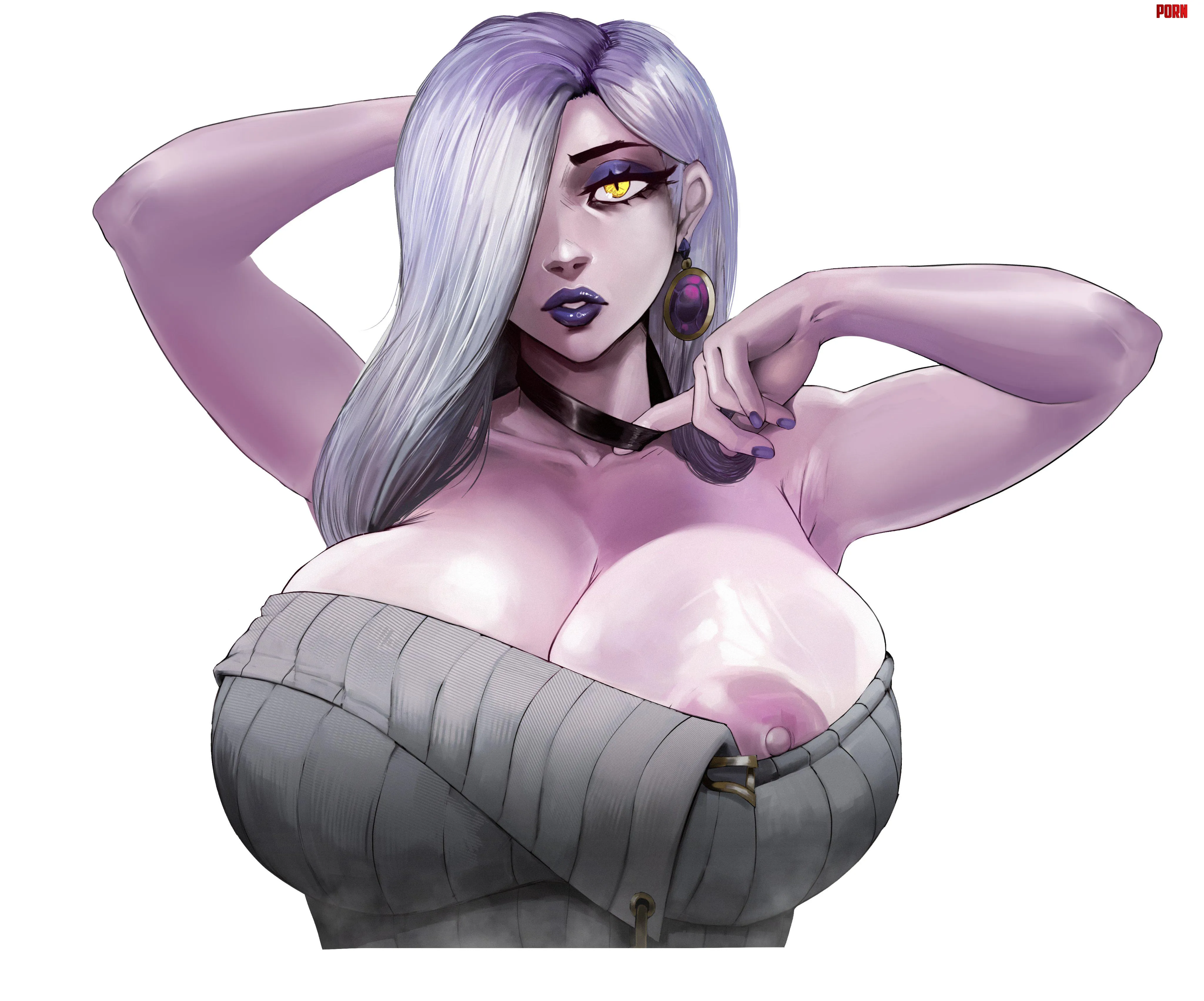 Omi-san's nip slip (art by Nyuunzii) by Pseu-do69
