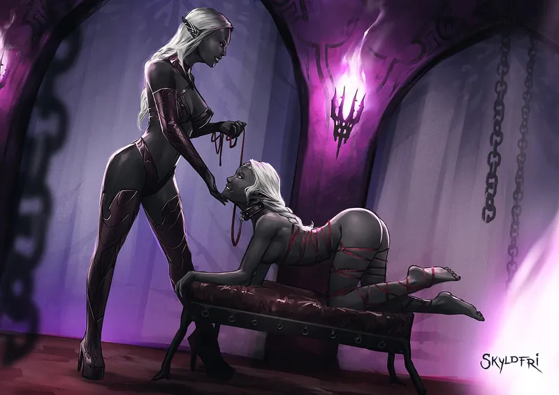 Thumbnail Drow Girls Artwork by Skyldfri | snowsg10's ElfHentai Creations