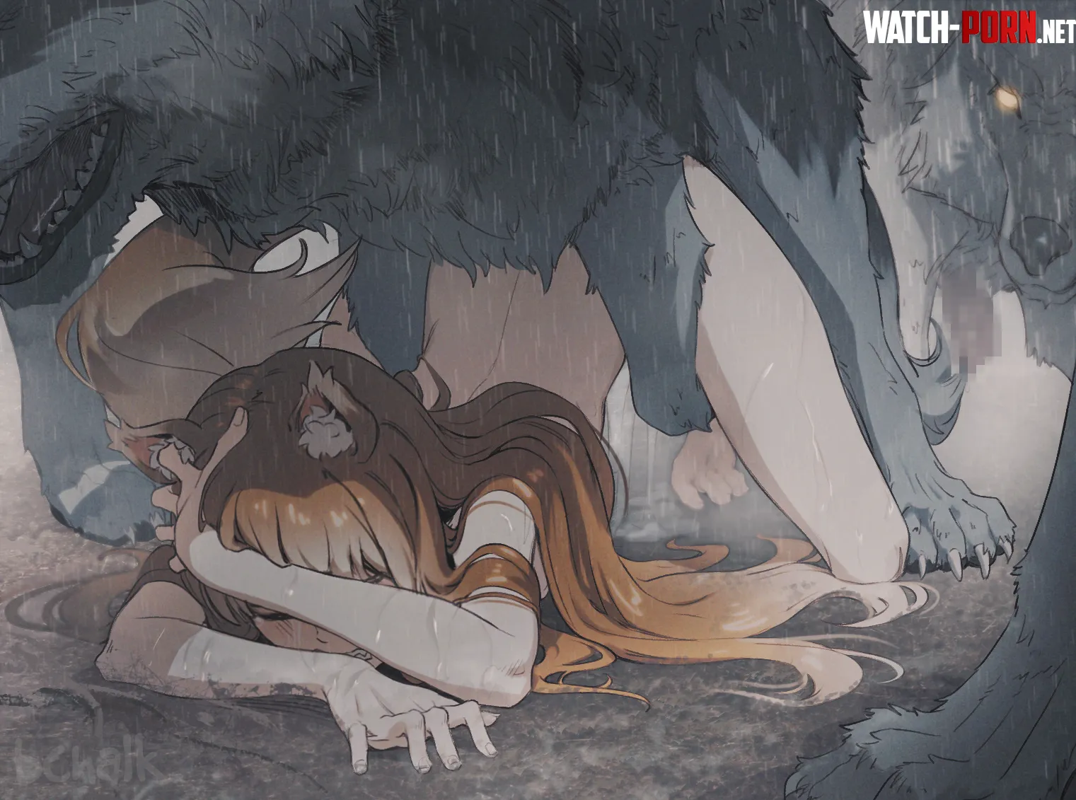 Holo the wise wolf being claimed by the wild wolfpack's Alpha male (butterchalk) by nsfwuser12345678910