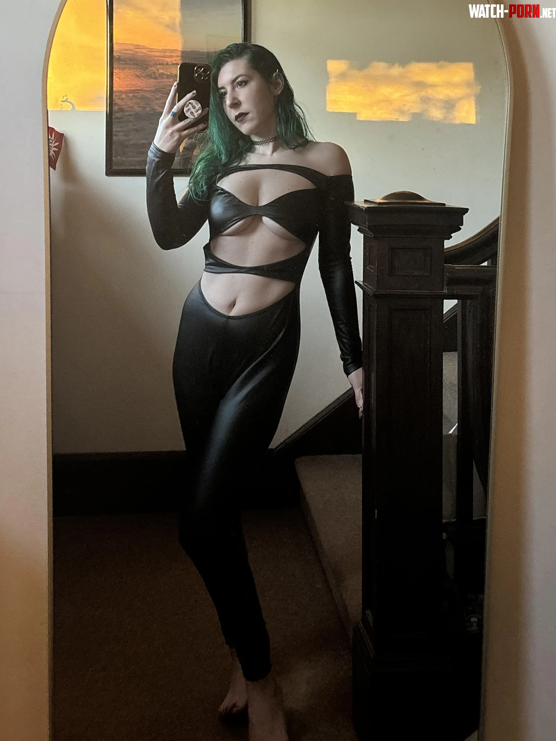 Strappy catsuit by sirenskiss3