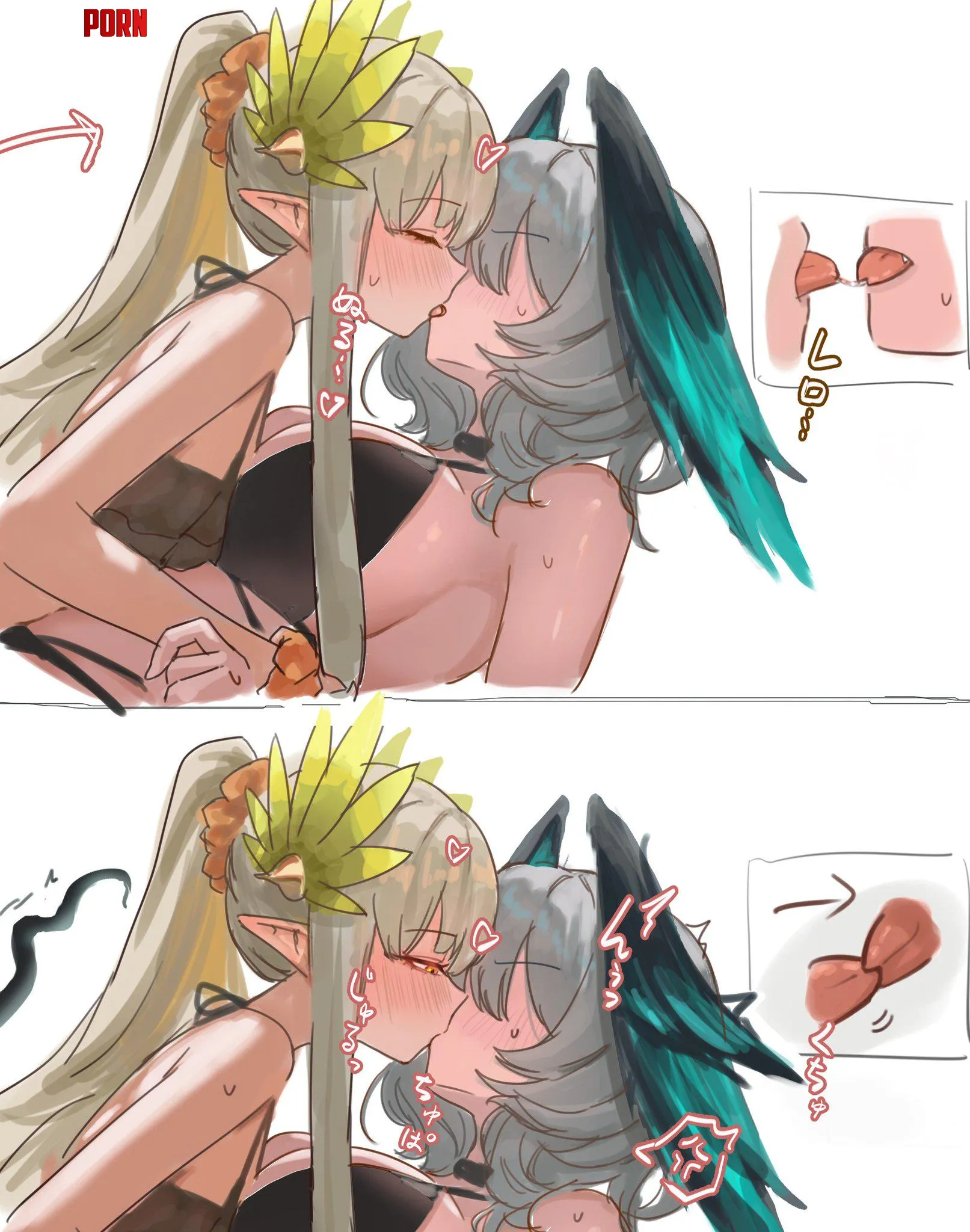 Tongue on Tongue action [Arknights] by marxsander2016