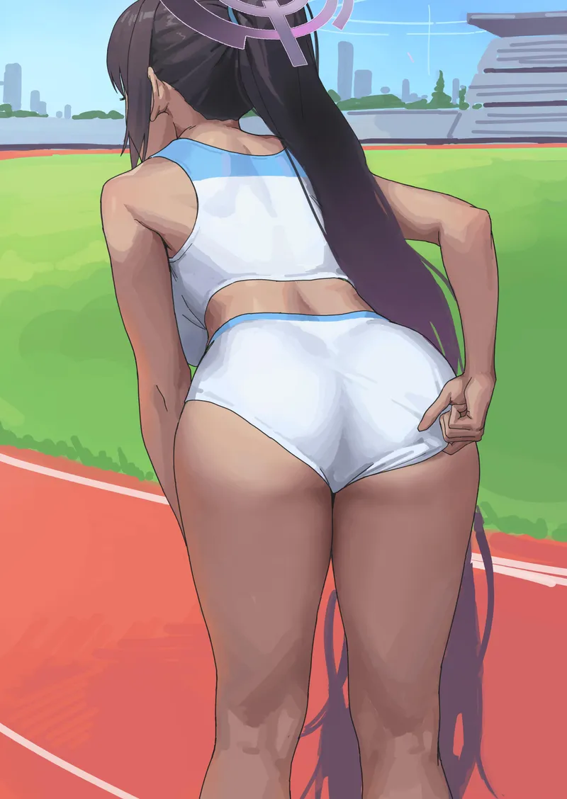 Thumbnail Karin's Shorts: A Peek at AnimeBooty by llamanatee from Blue Archive