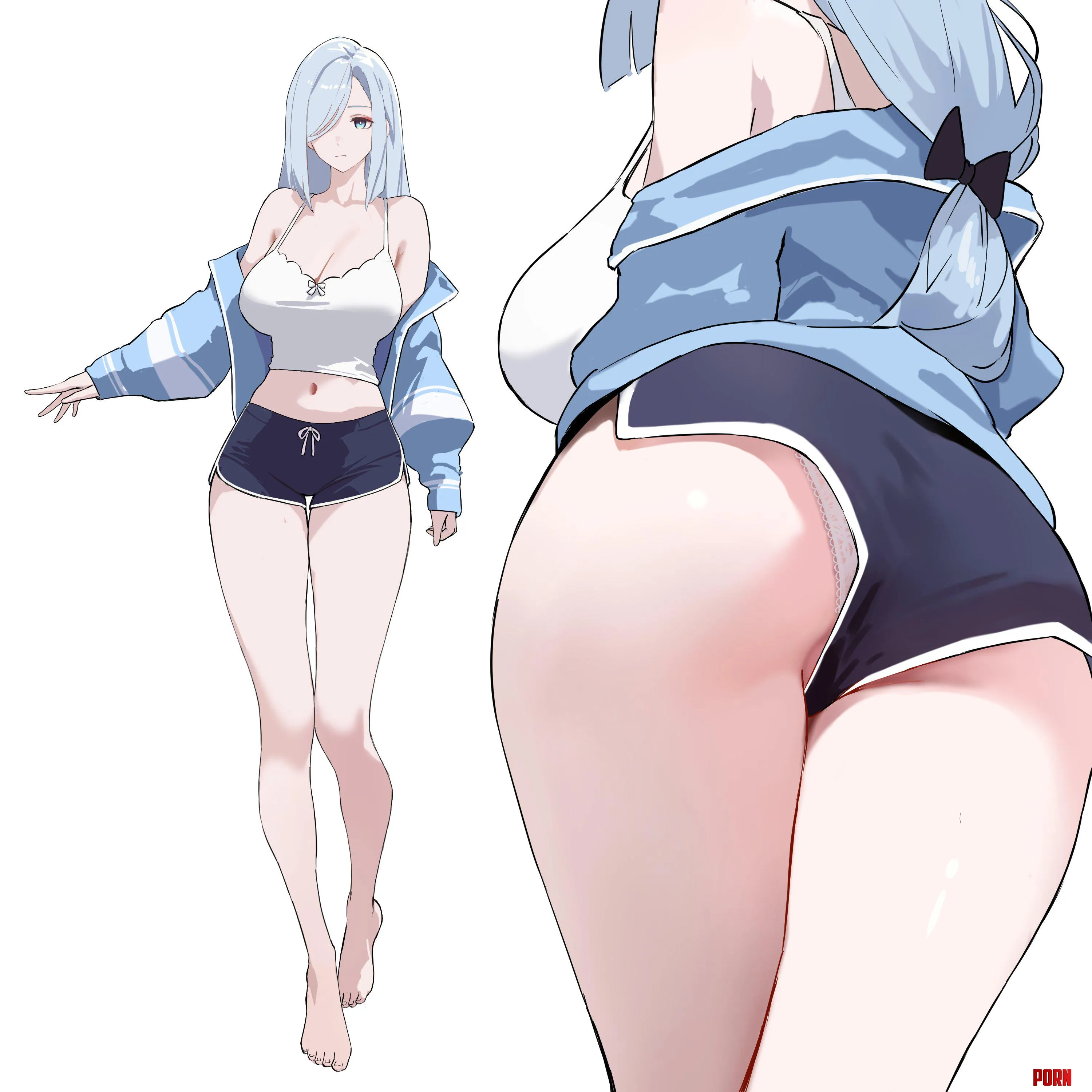 Shenhe in dolphin shorts (yumeto) [Genshin Impact] by llamanatee