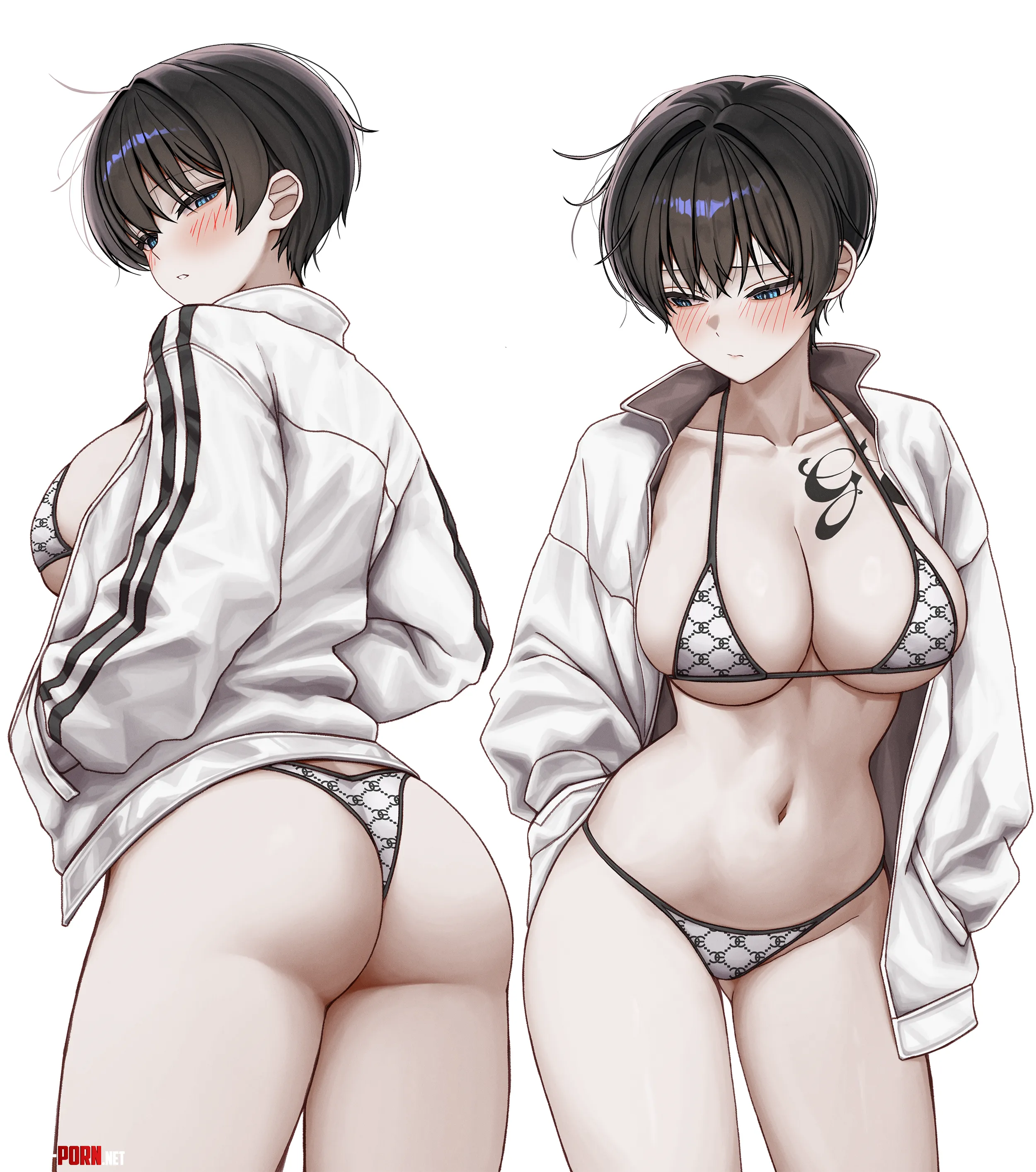 Shy to wear a swimsuit [Artist's OC] by marxsander2016
