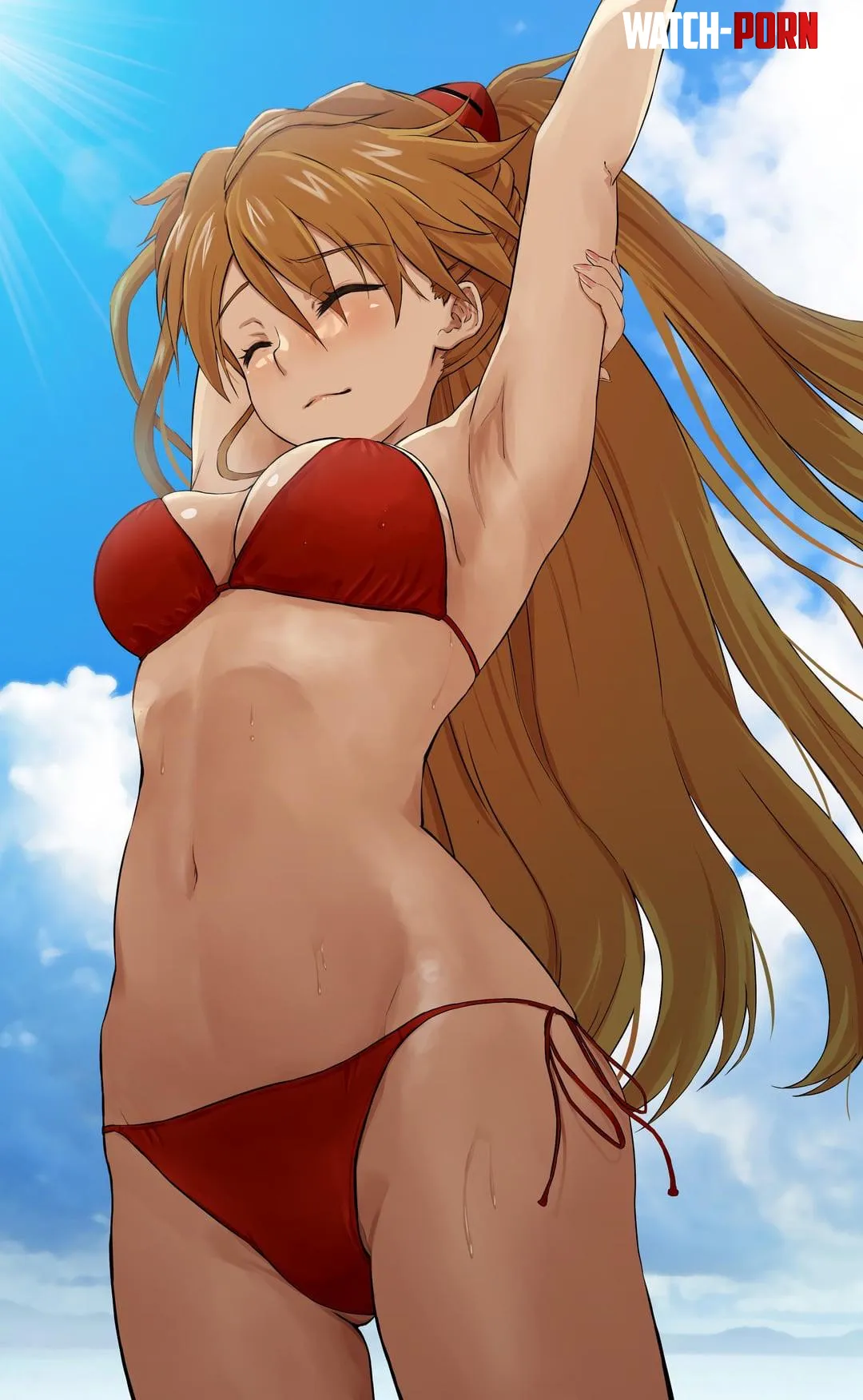 Asuka stretching in the sun by RockNStoneForLife