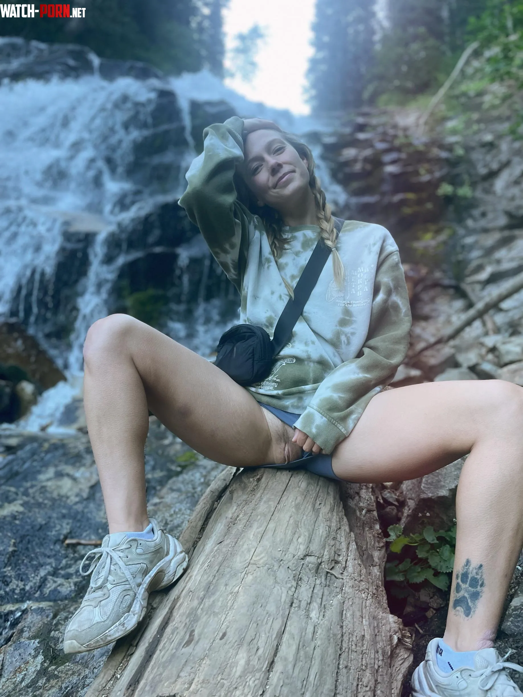 Flashing my pussy at Gloria falls by BlairHollow