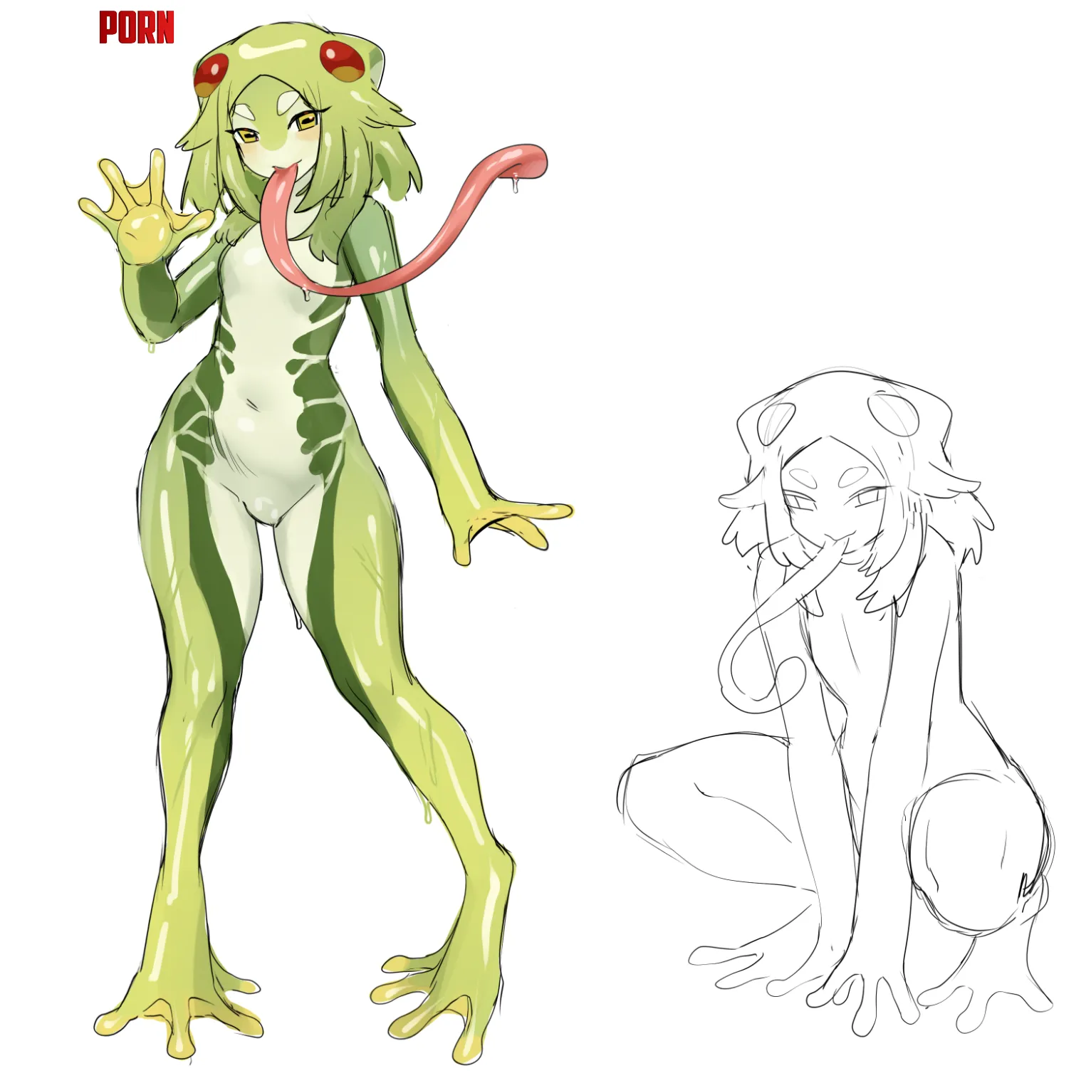 What do you think of this frog girl design? (Heqett from Mana Quest) - More in the comments by Cozy_Bunny_Games