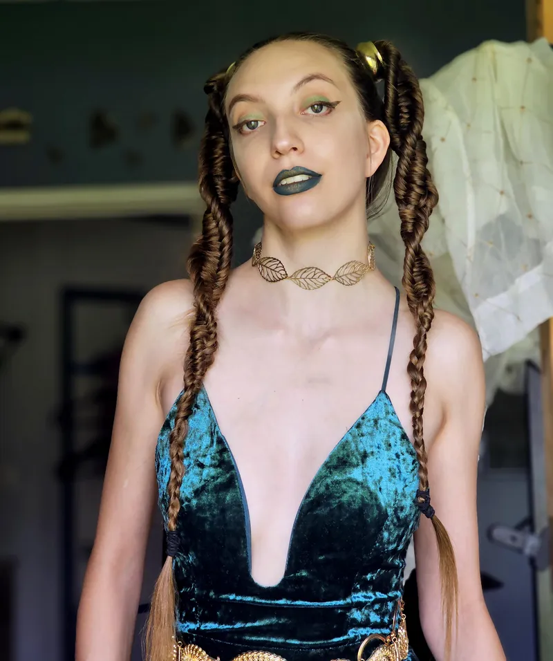 Thumbnail Beauty in Double Helix Braid Pigtails with witchrosen