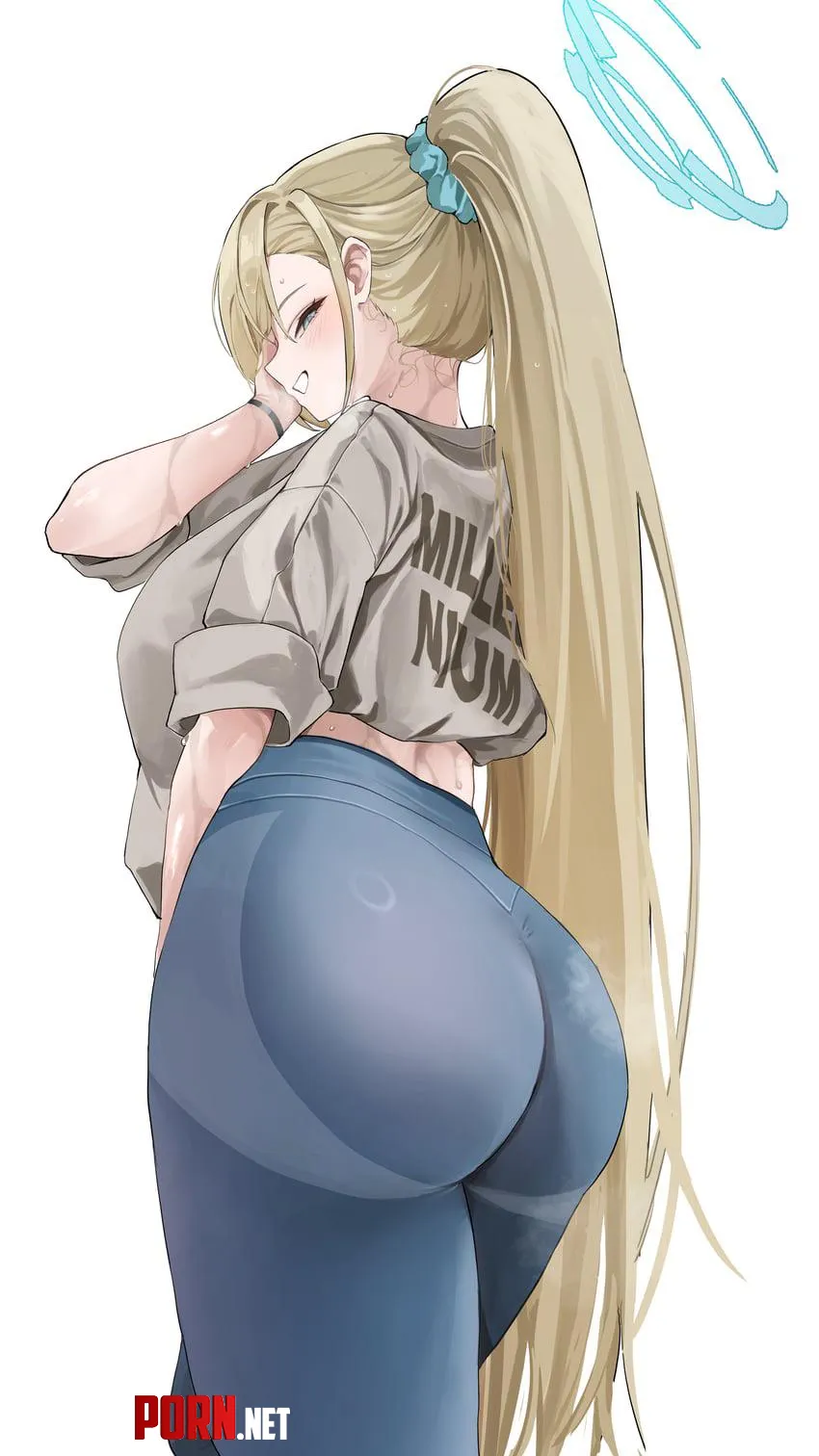 Sweaty Asuna & Her Yoga Pants Booty [Blue Archive] by KrazyK1989