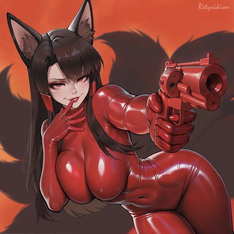 Thumbnail Akagi: Latex Gunslinger [Azur Lane] by Retyrikion in animebodysuits