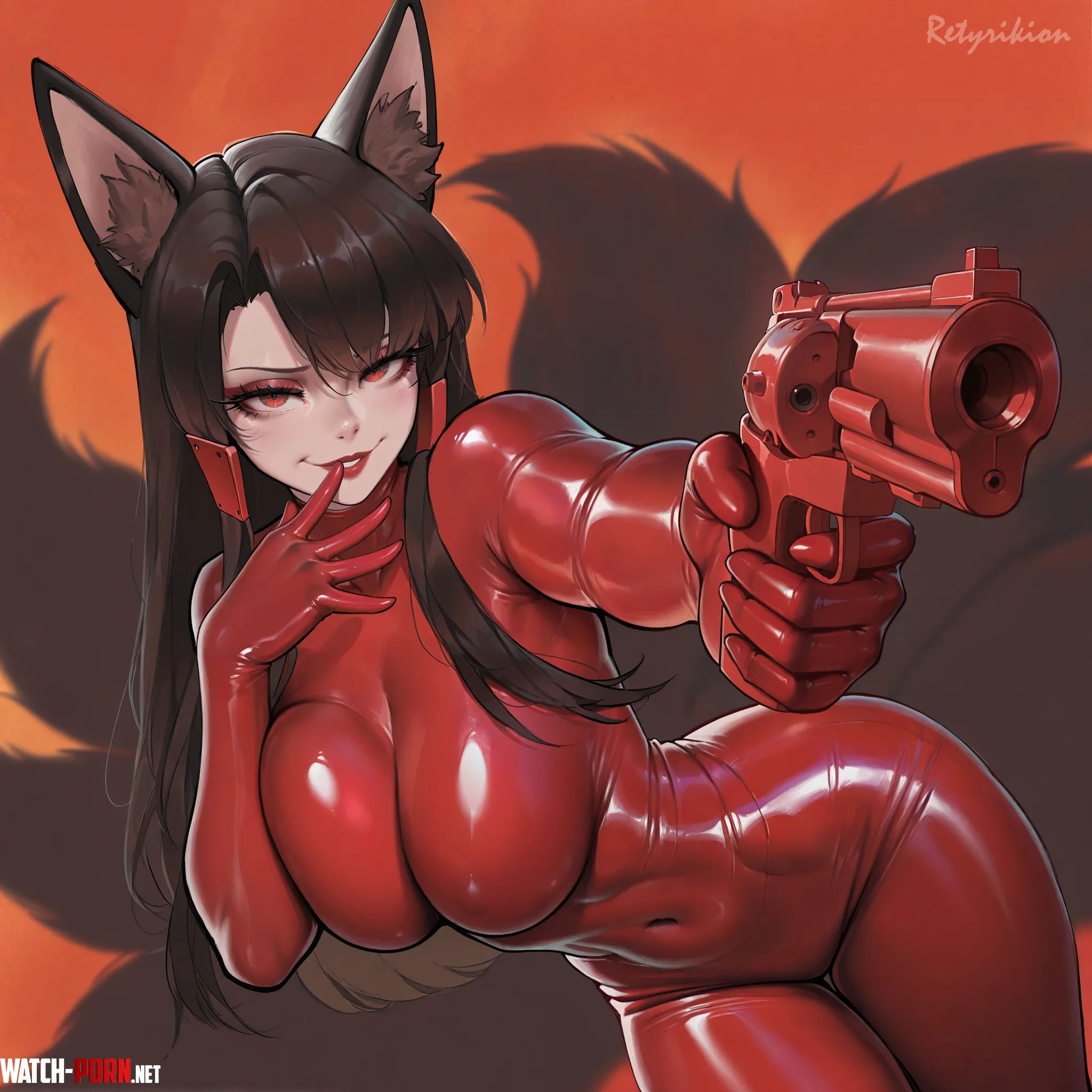 Akagi: Latex Gunslinger [Azur Lane] by Retyrikion