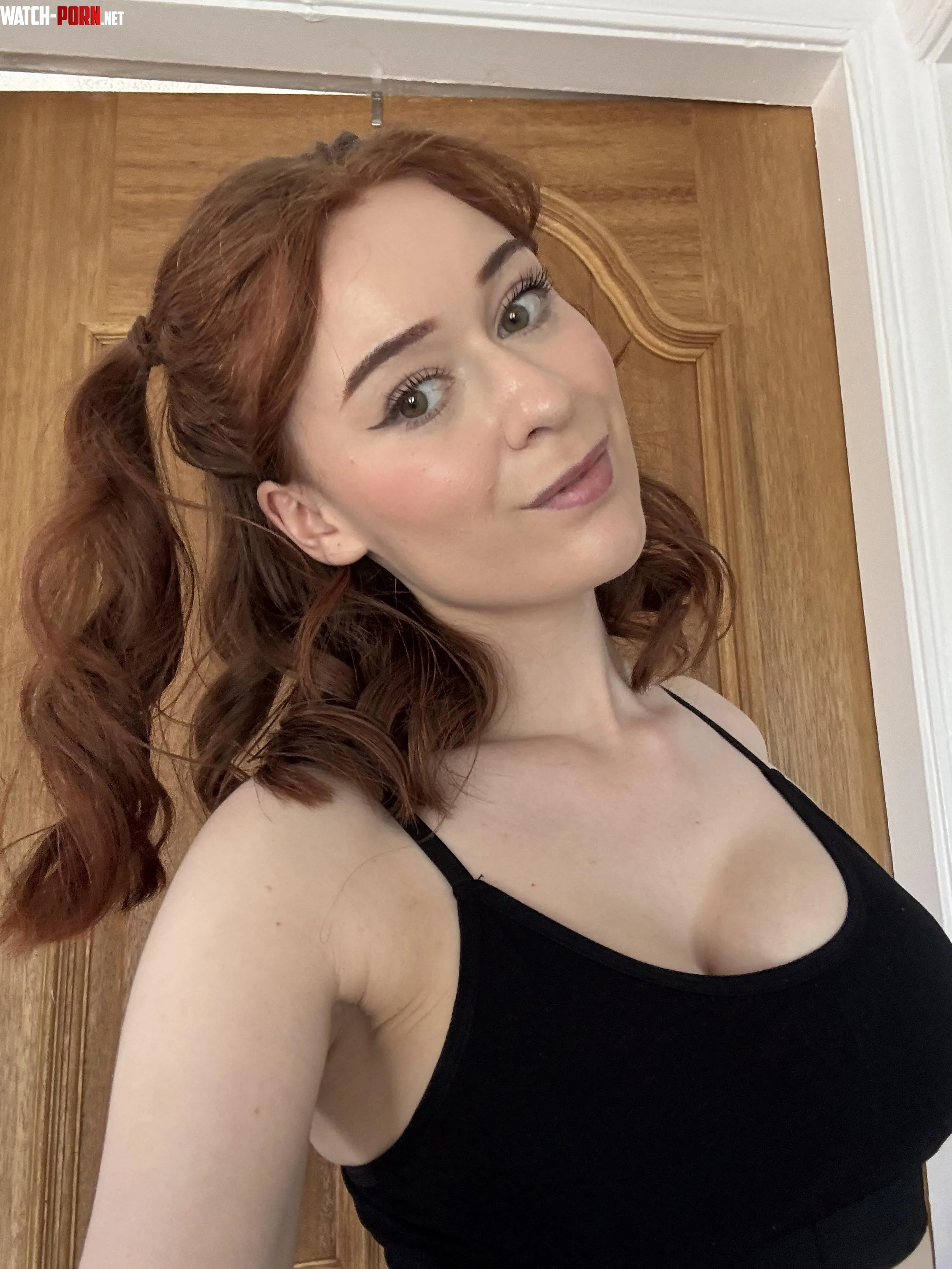 Red hair black crop by Fit_Resident4599