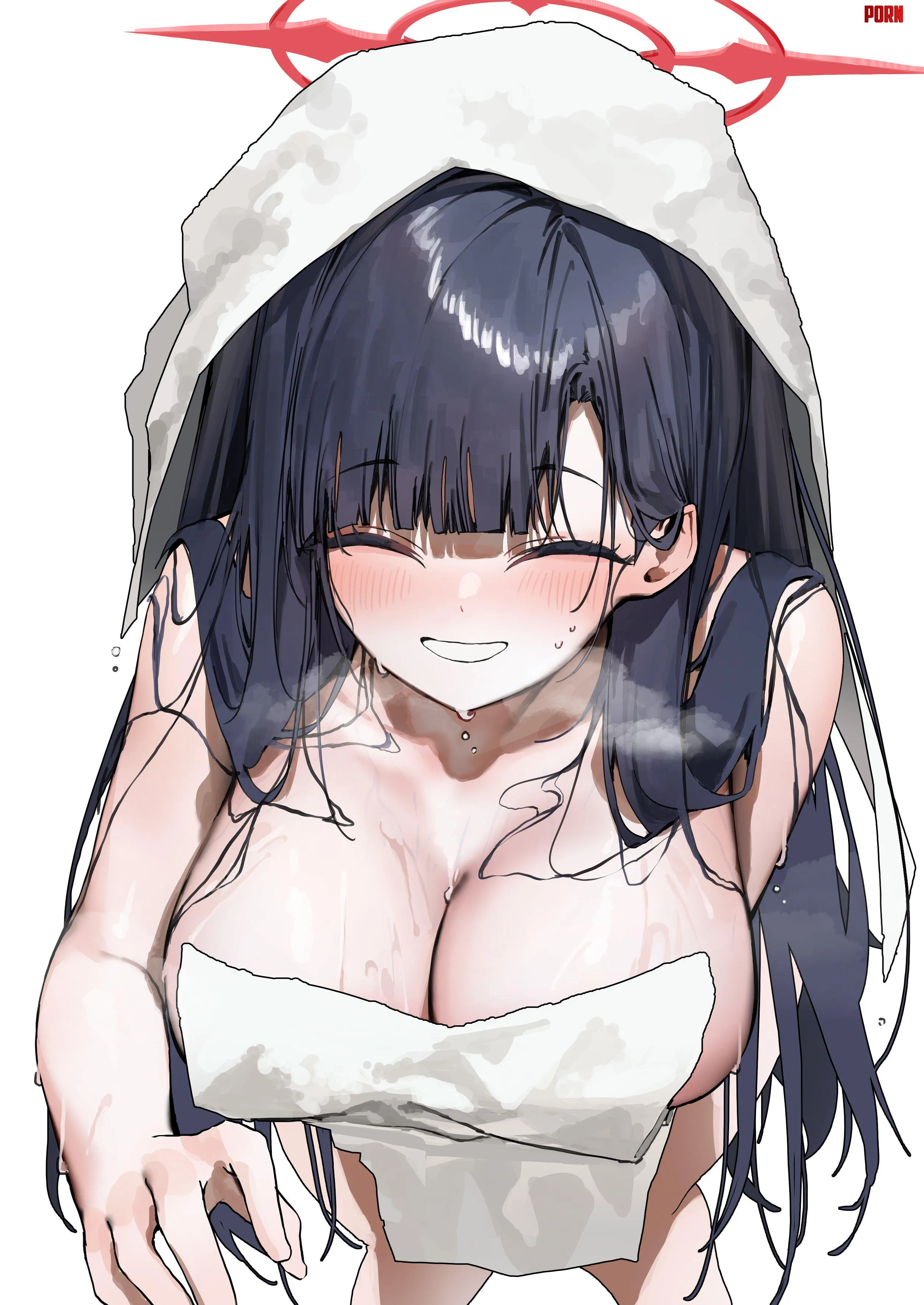 Naked towel Ichika (poharo) [Blue Archive] by llamanatee