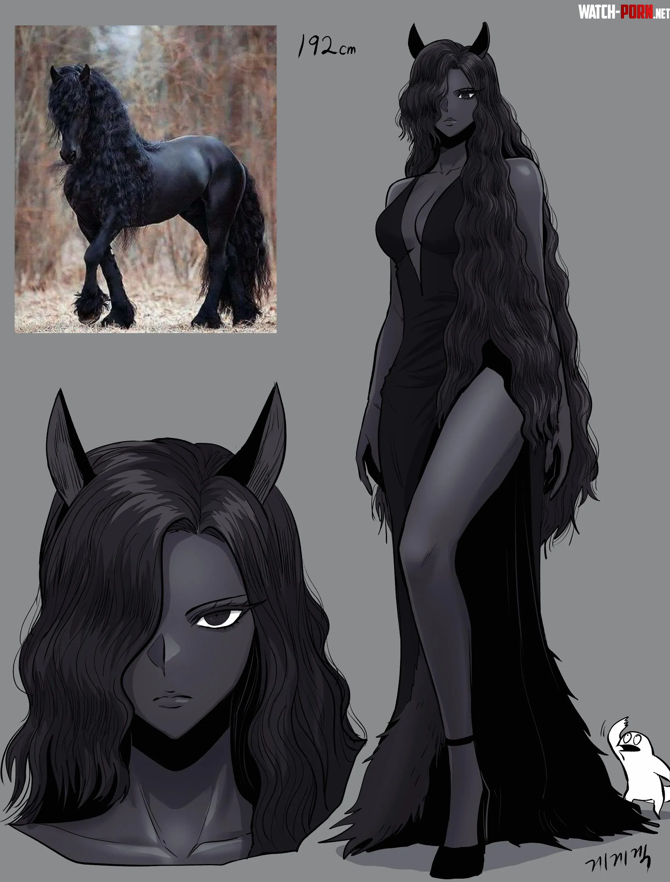 Black horse girl by SilverAnxiety6423