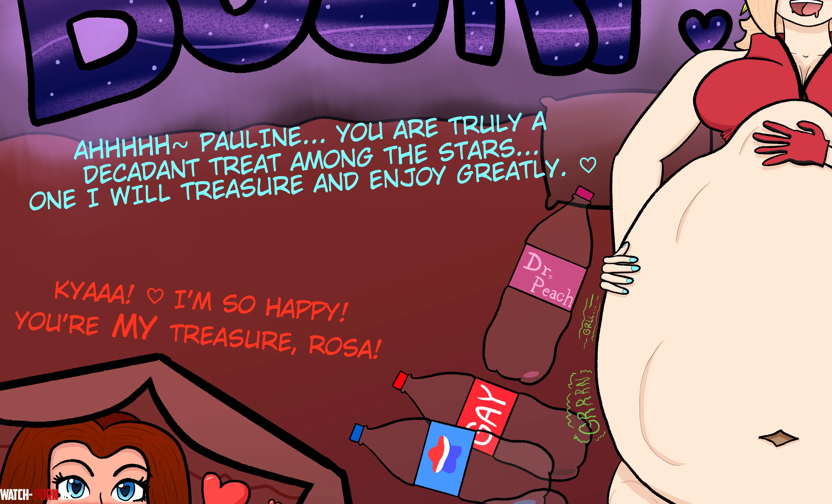 {promo} {image} Rosalina and Pauline Wholesome Same-Size Vore by atyfaz