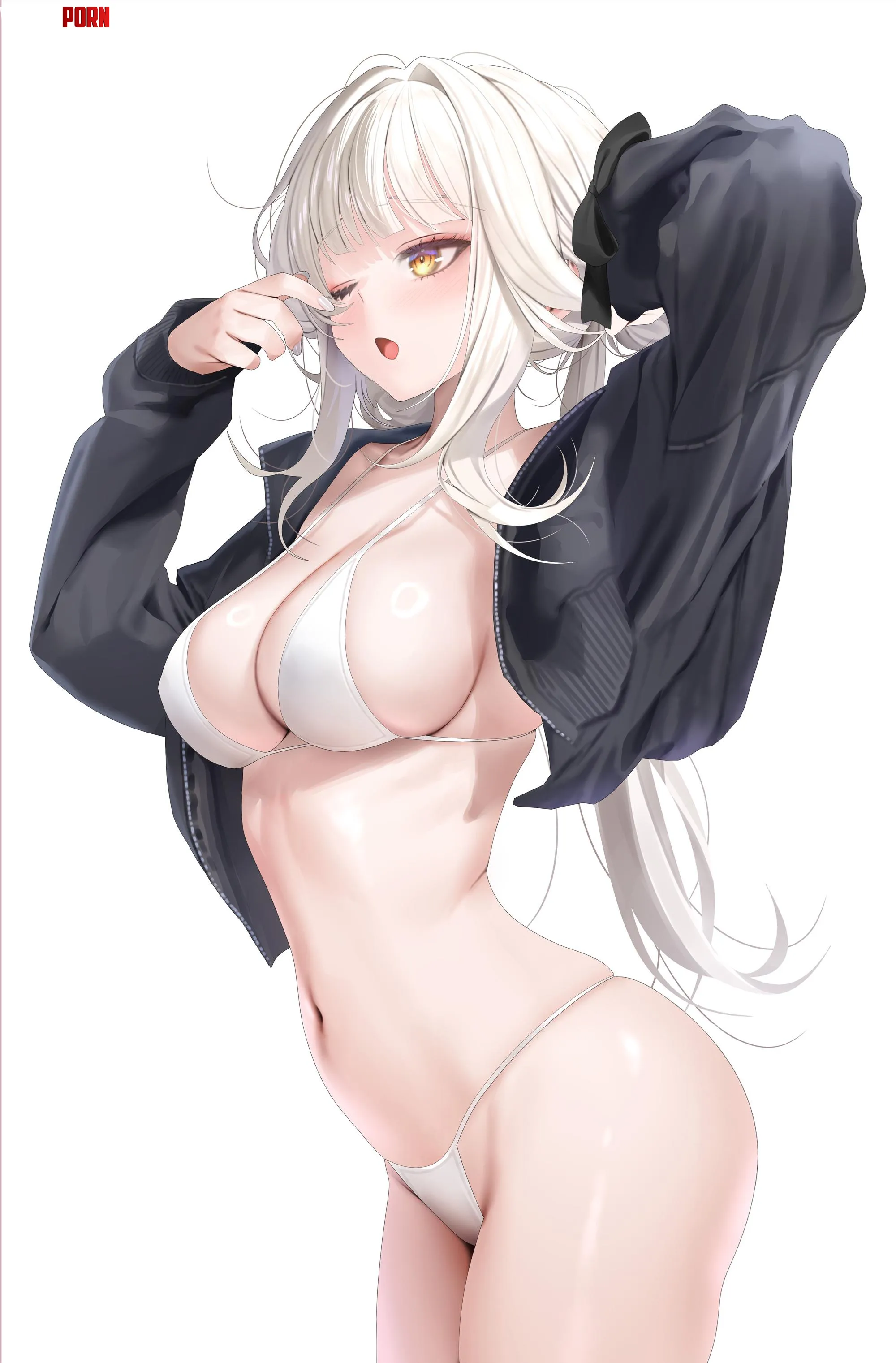 Blanc with black jacket (RUHEE ルヒ / RUHEE_GN) [Goddess Of Victory: Nikke] by elegantloveglimmer