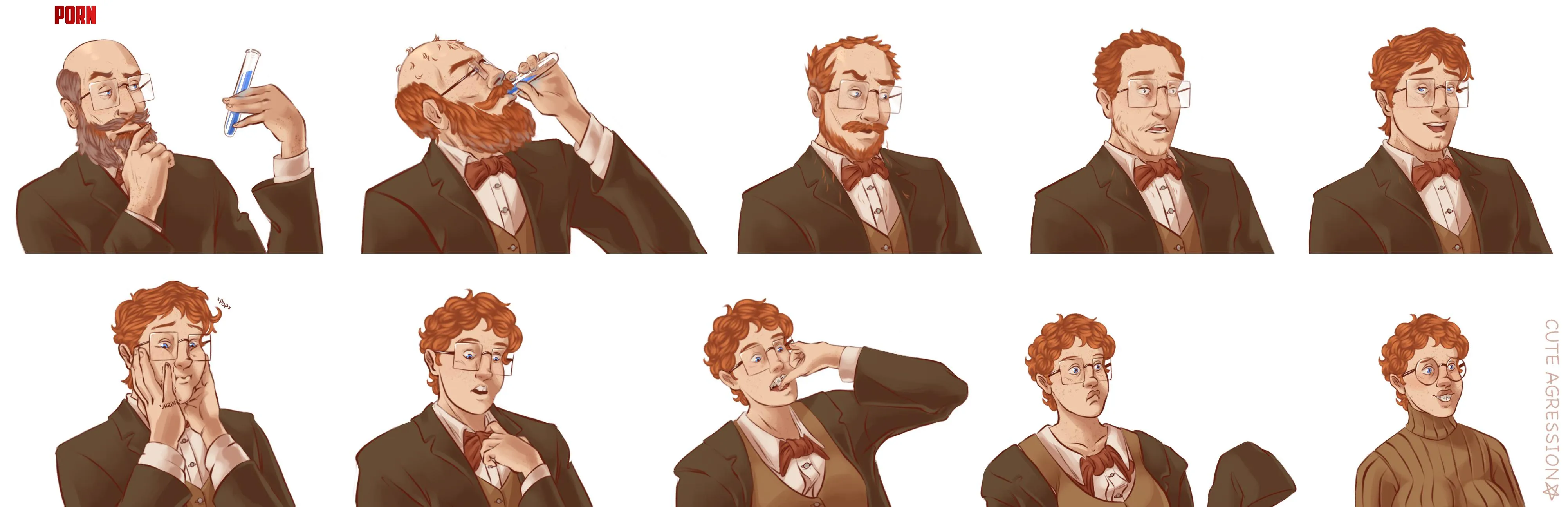 Scientist to nerdy girl [MTF, AGE REGRESSION, NERDIFICATION] (commission by me!) by cuteagression_